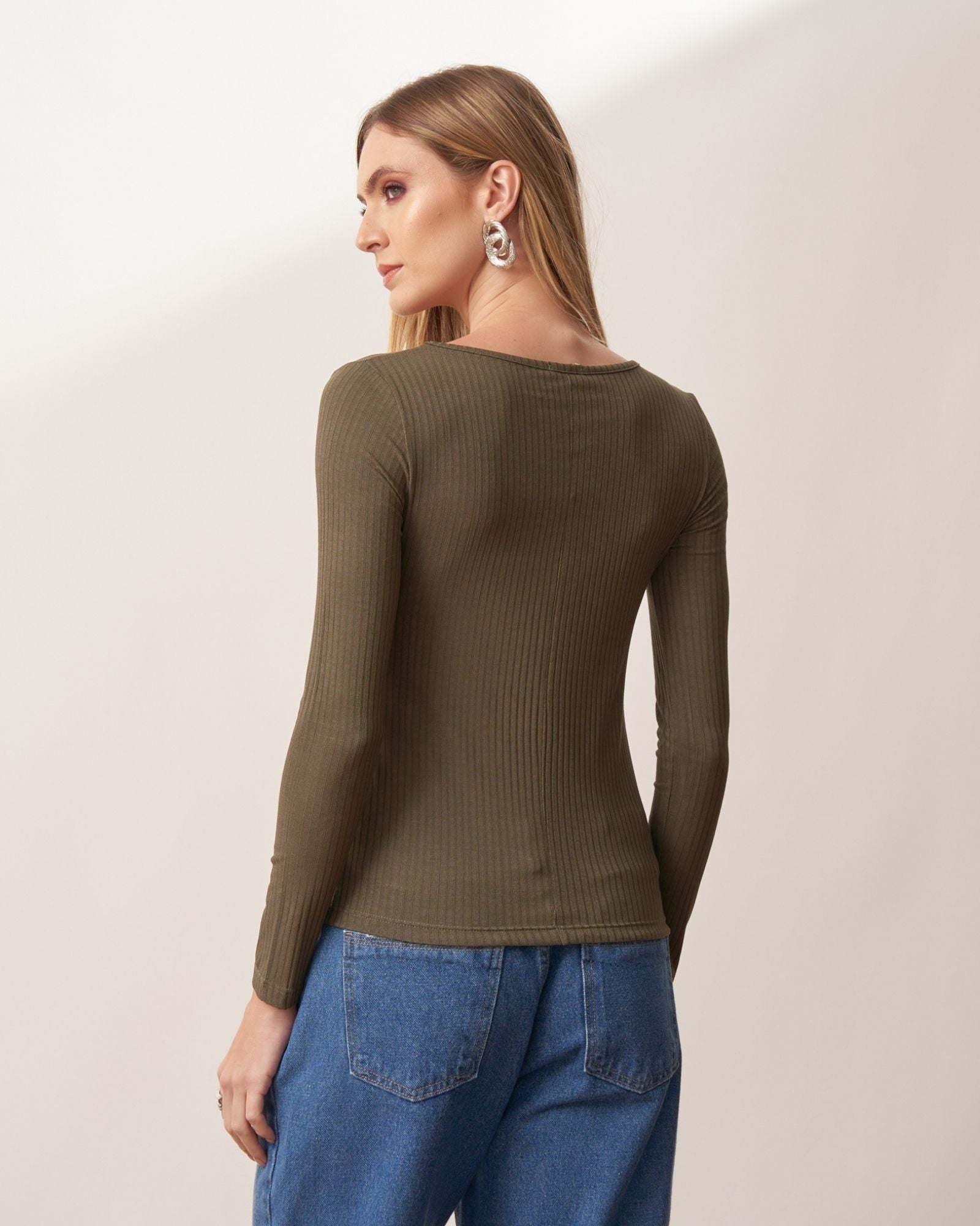 Blusa Malha Canelada 7/8