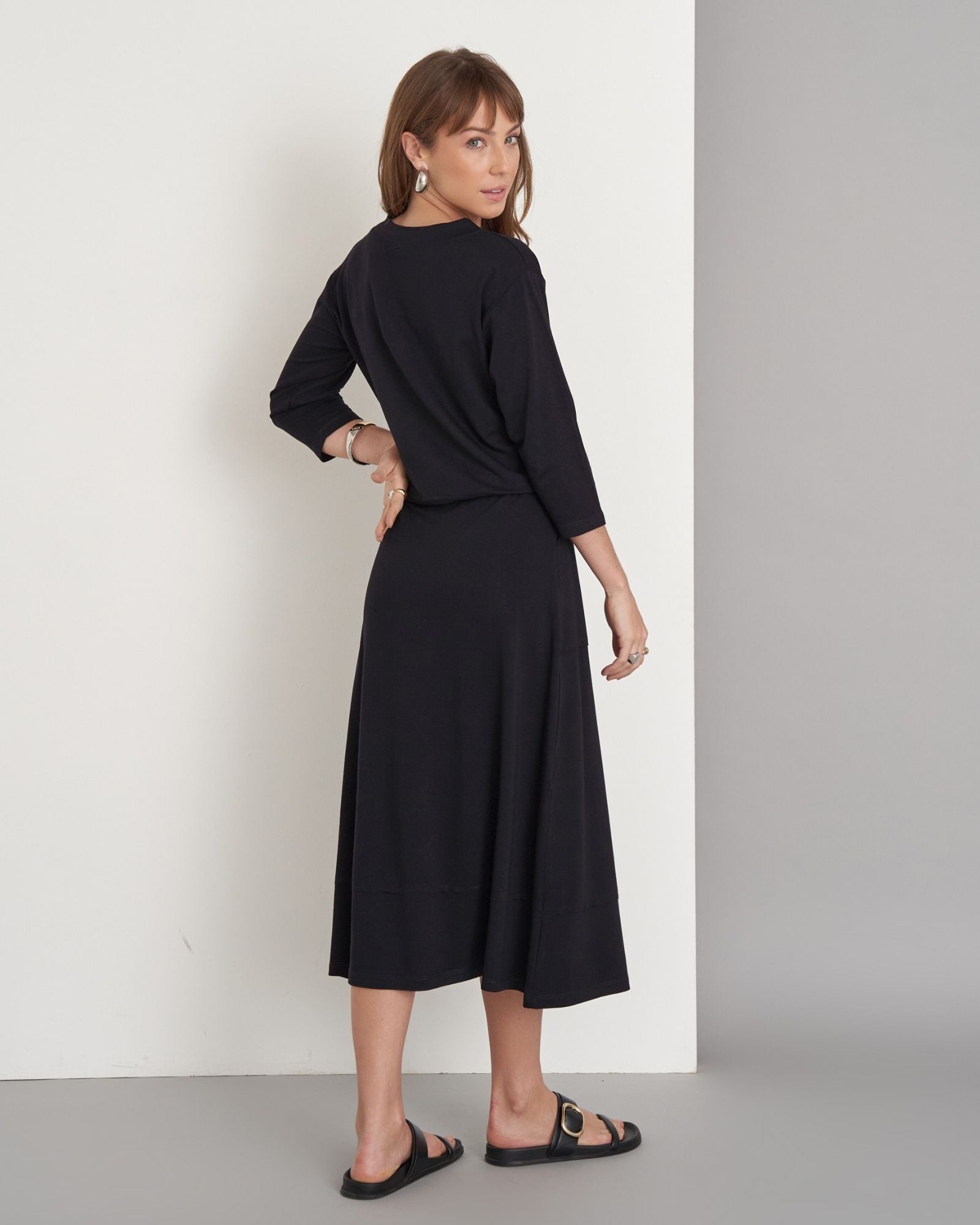 Conjunto Malha Blusa Barra Larga