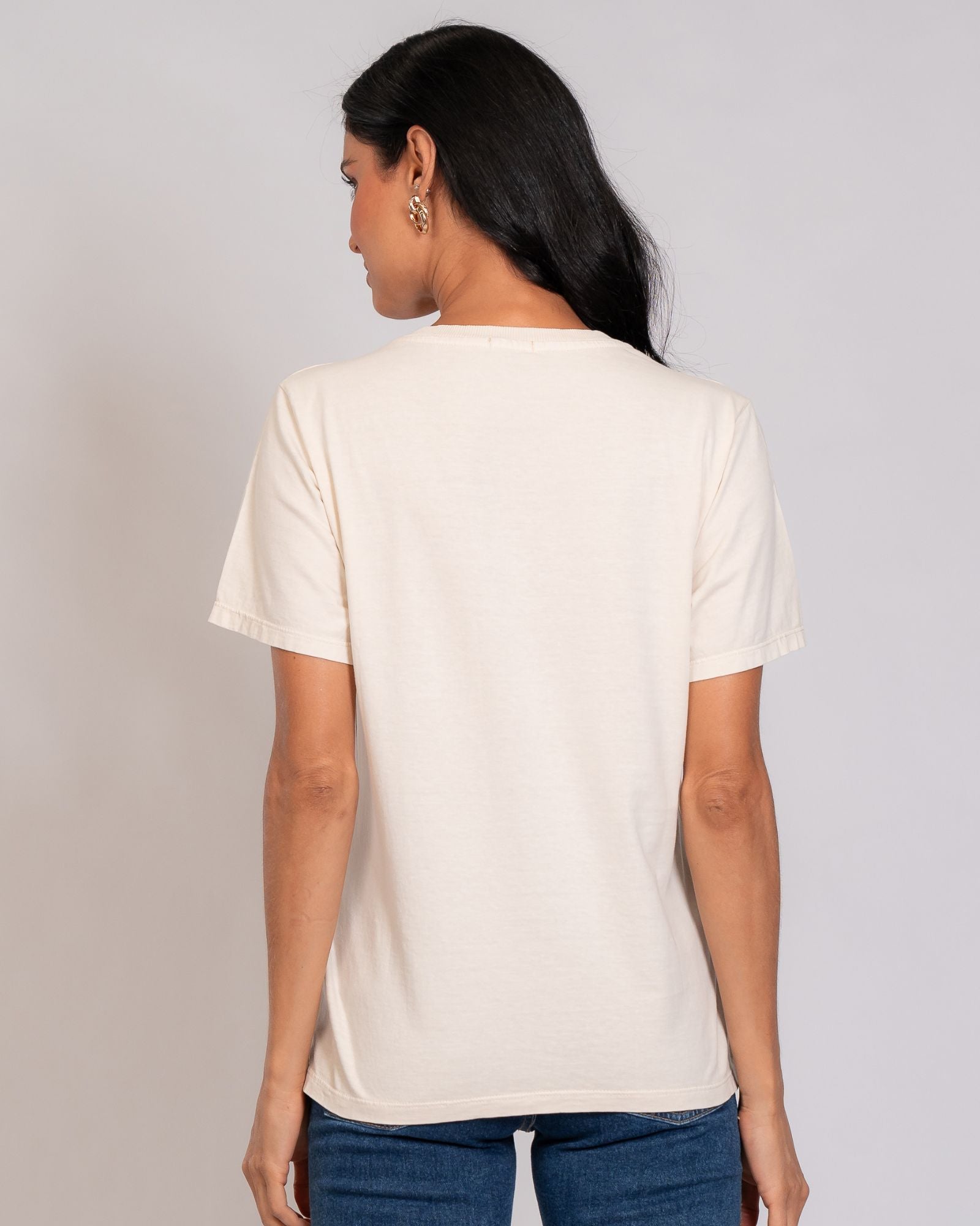 T-shirt Básica com Lavagem Estonada