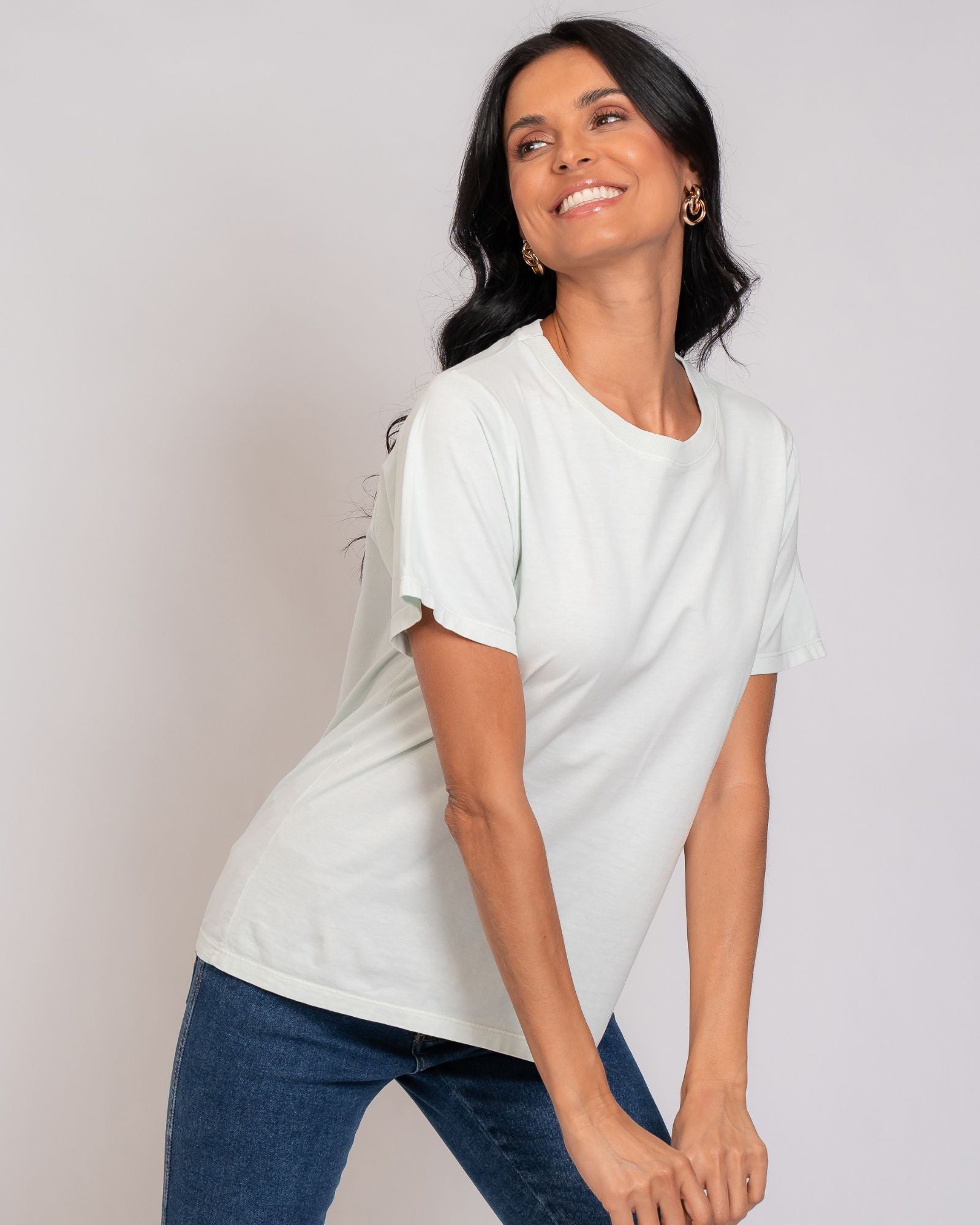 T-shirt Básica com Lavagem Estonada