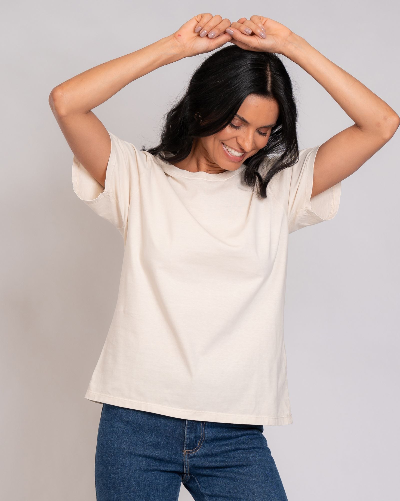 T-shirt Básica com Lavagem Estonada