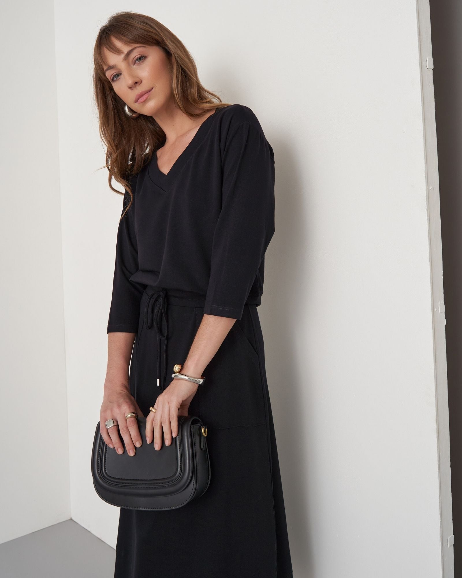 Conjunto Malha Blusa Barra Larga