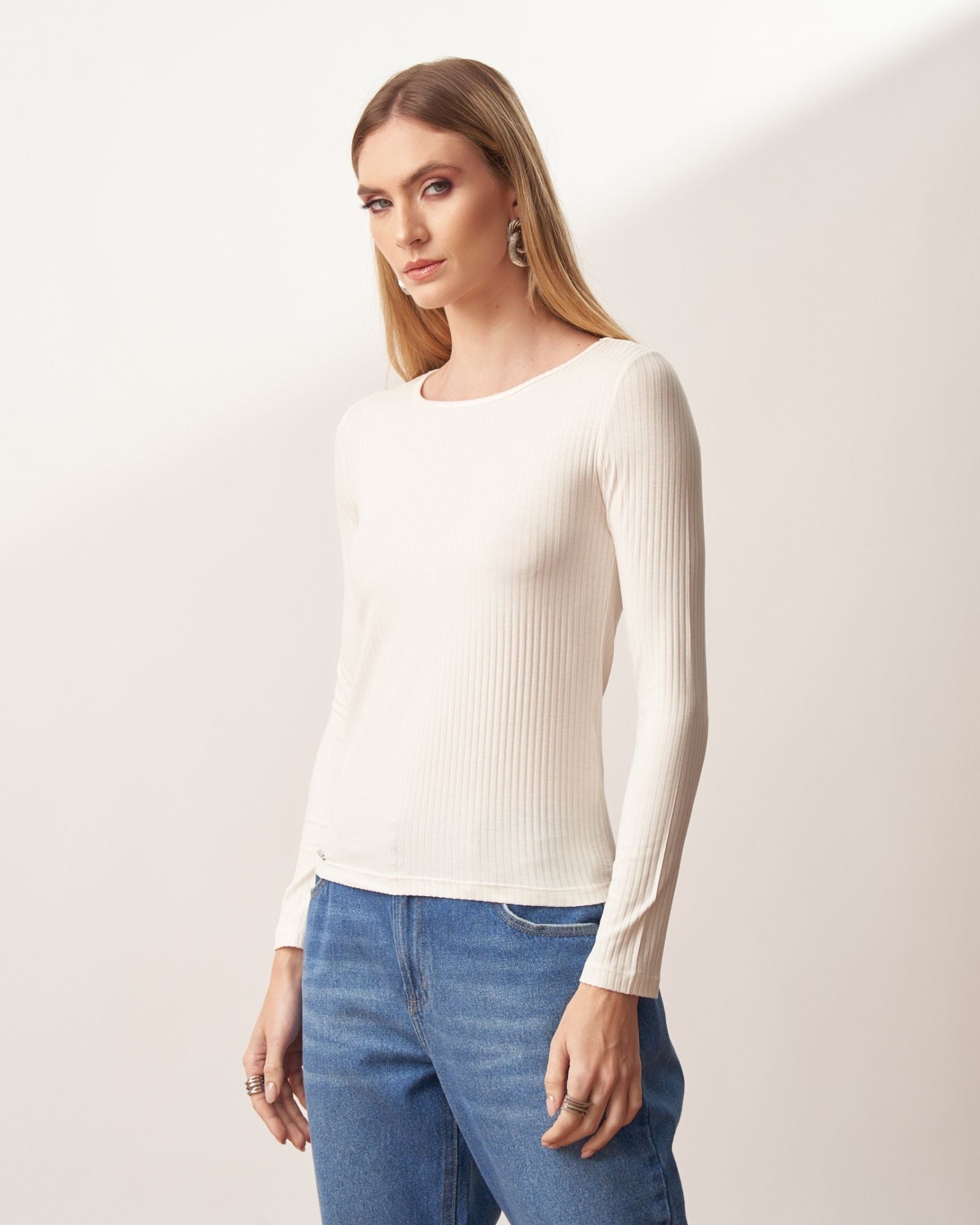 Blusa Malha Canelada 7/8