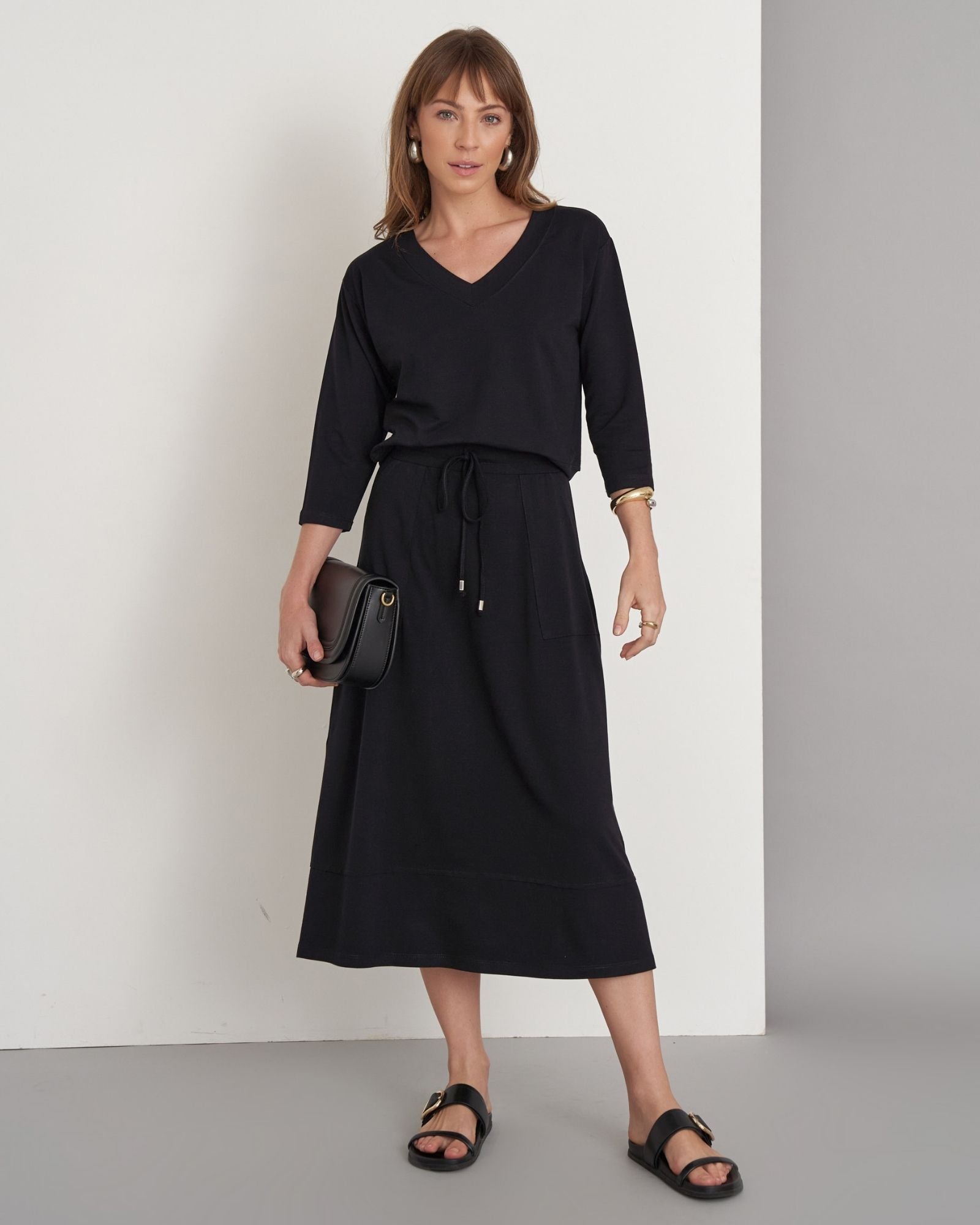 Conjunto Malha Blusa Barra Larga