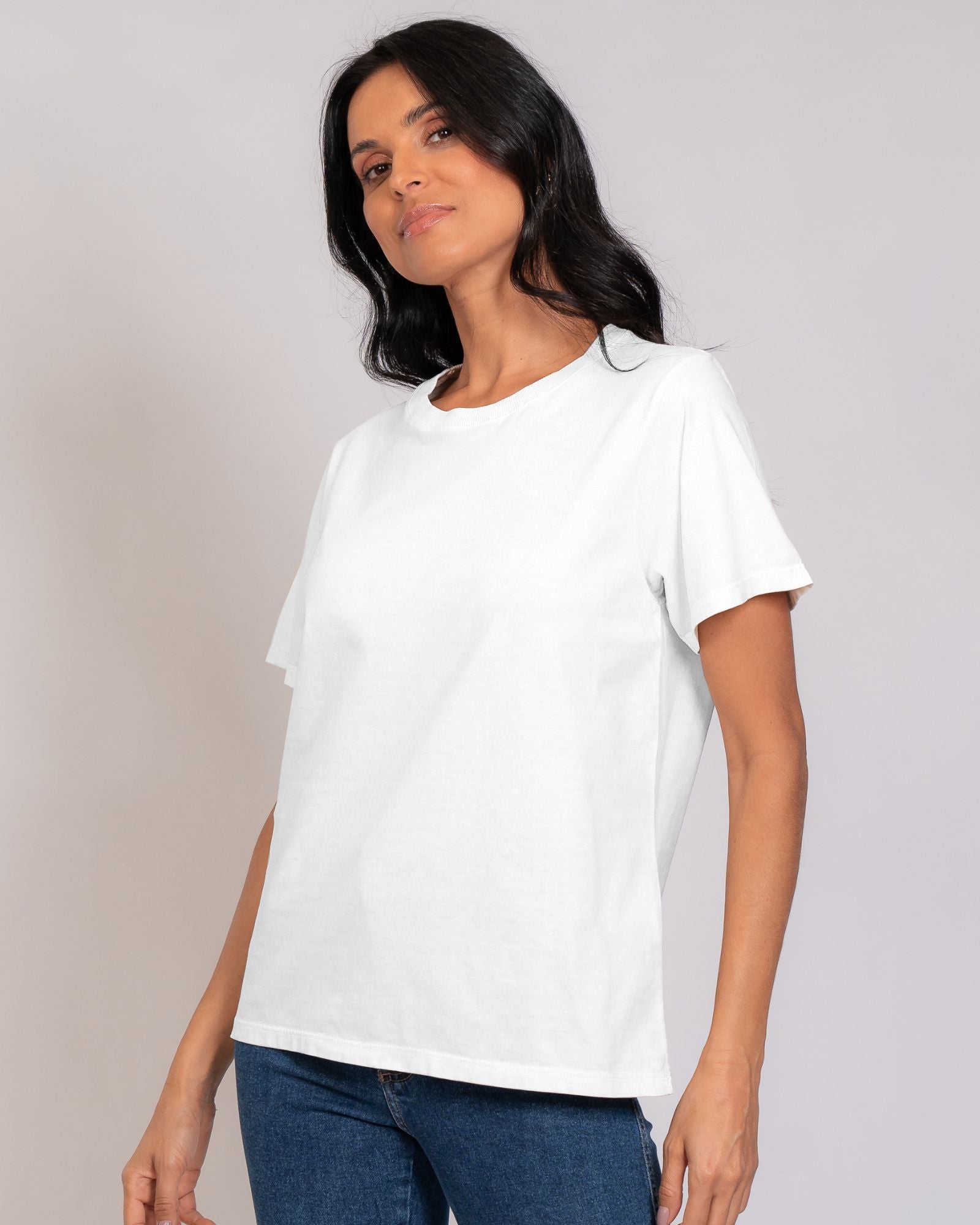 T-shirt Básica com Lavagem Estonada