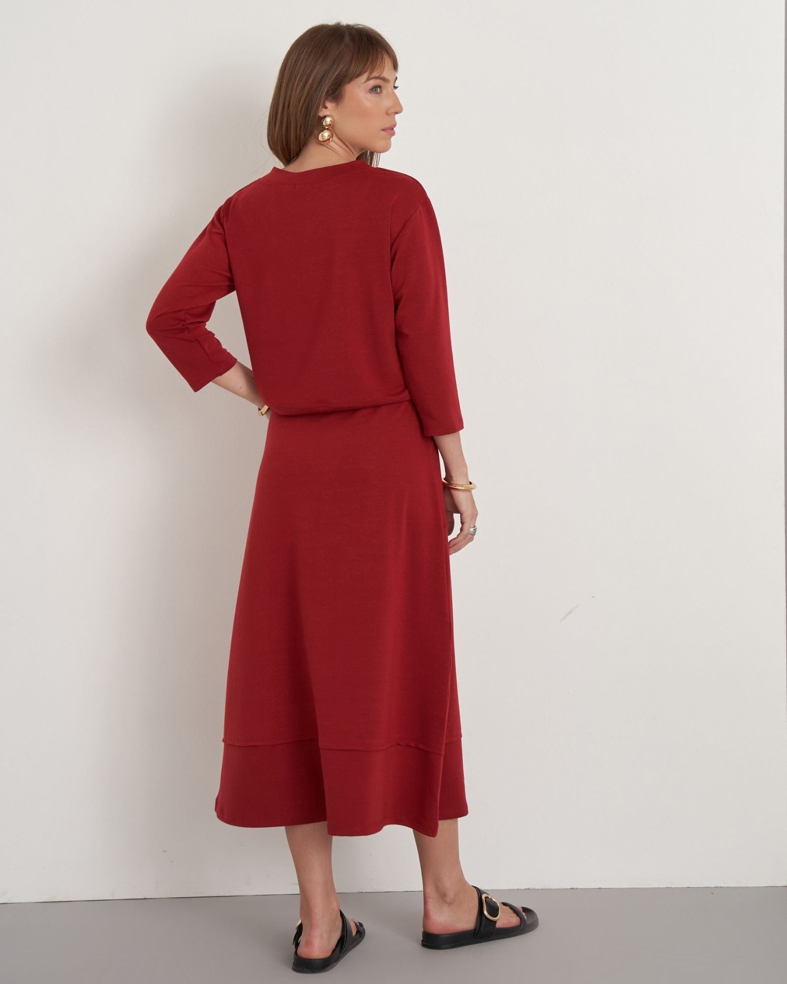 Conjunto Malha Blusa Barra Larga