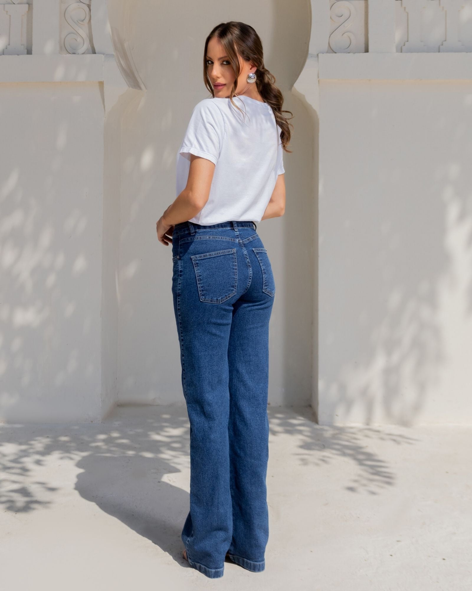 Calça Wide Leg com Cós Largo