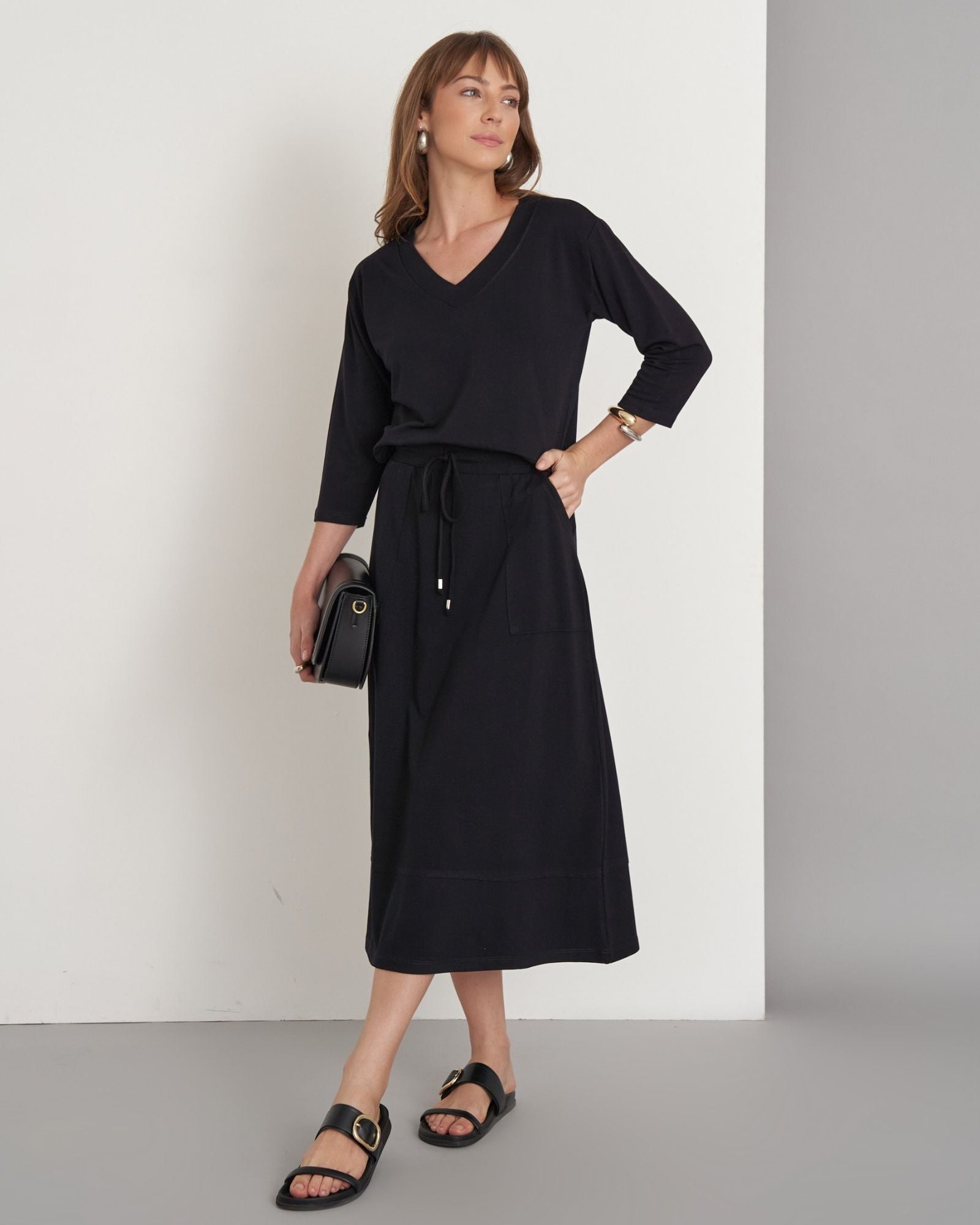 Conjunto Malha Blusa Barra Larga