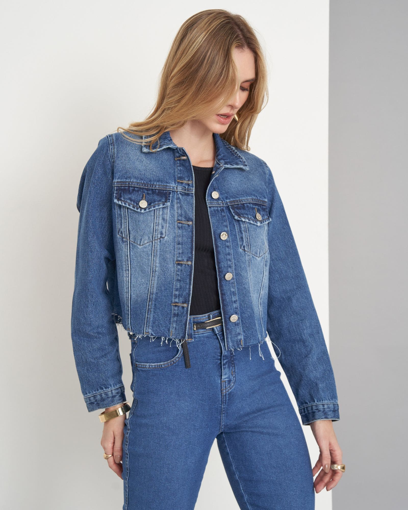 Jaqueta Jeans Cropped