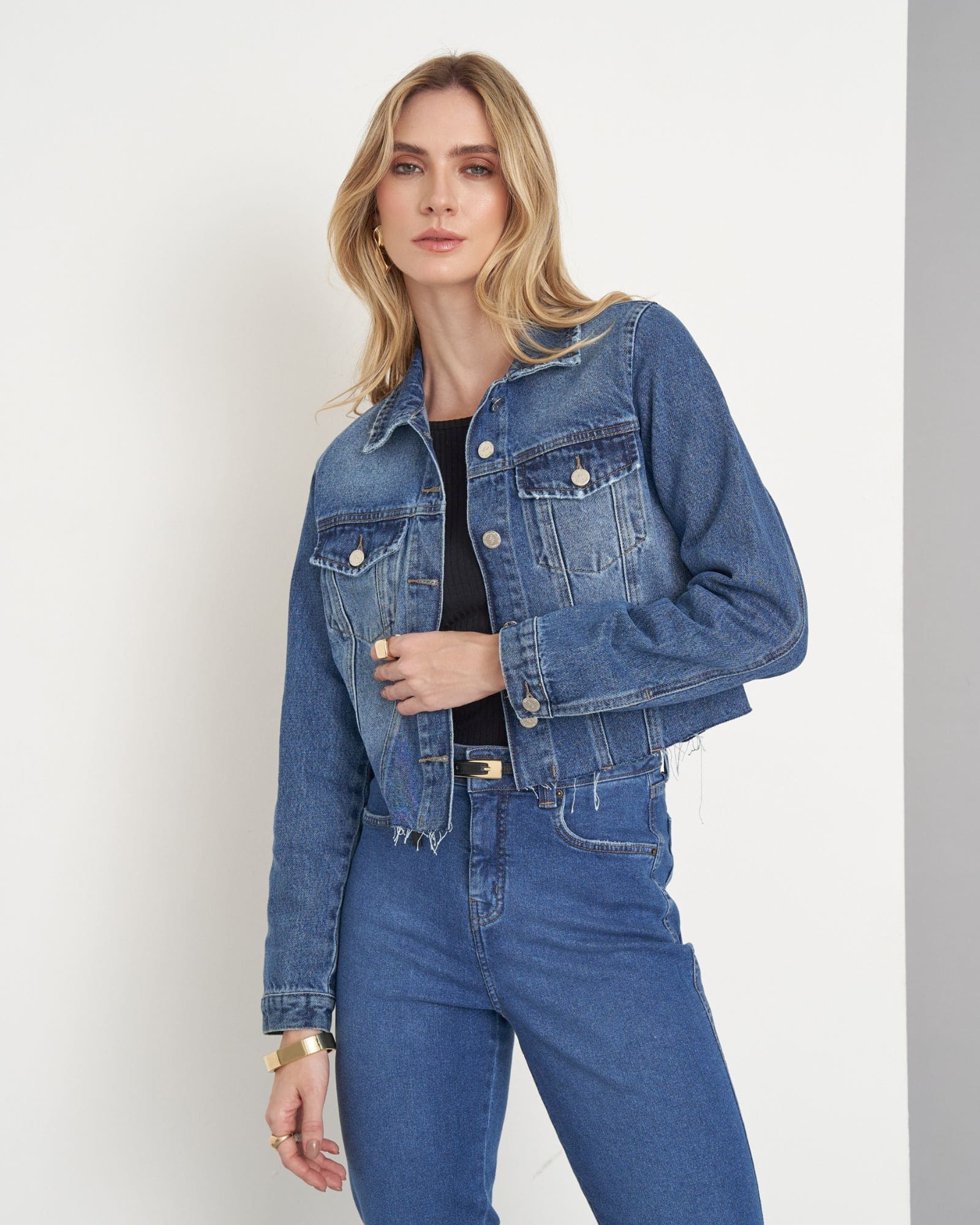 Jaqueta Jeans Cropped
