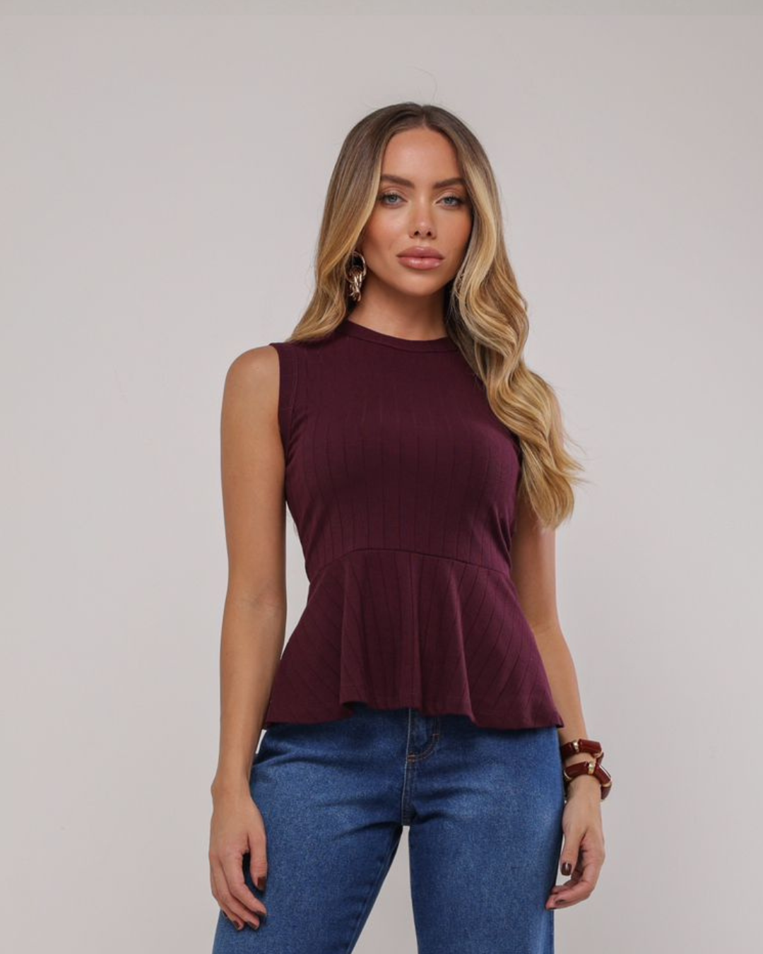 Regata de malha peplum