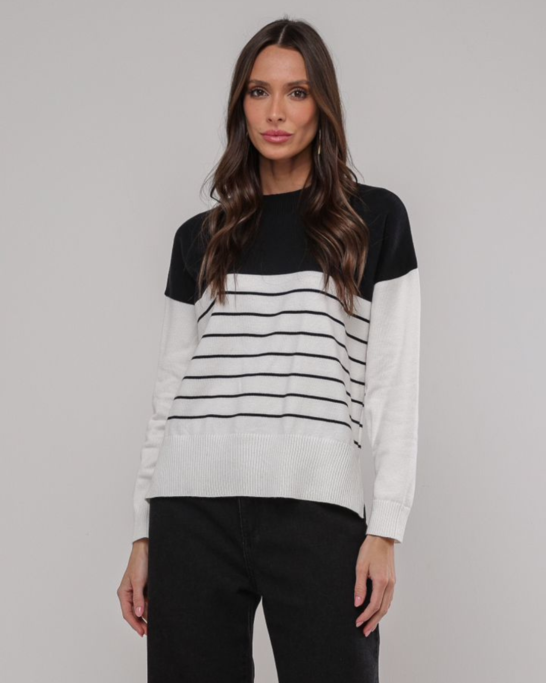 Blusa tricot listrada