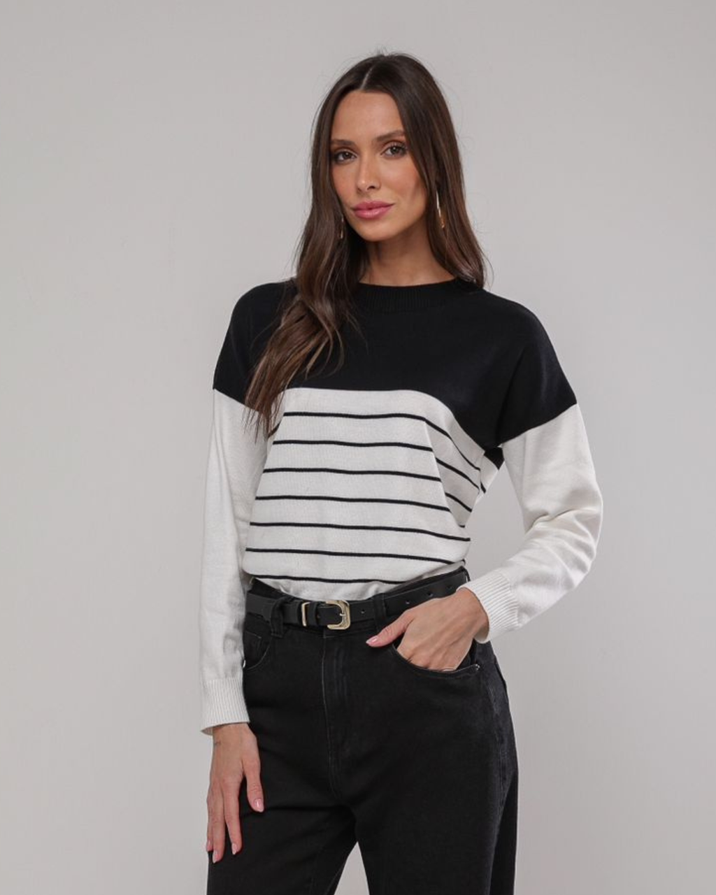 Blusa tricot listrada