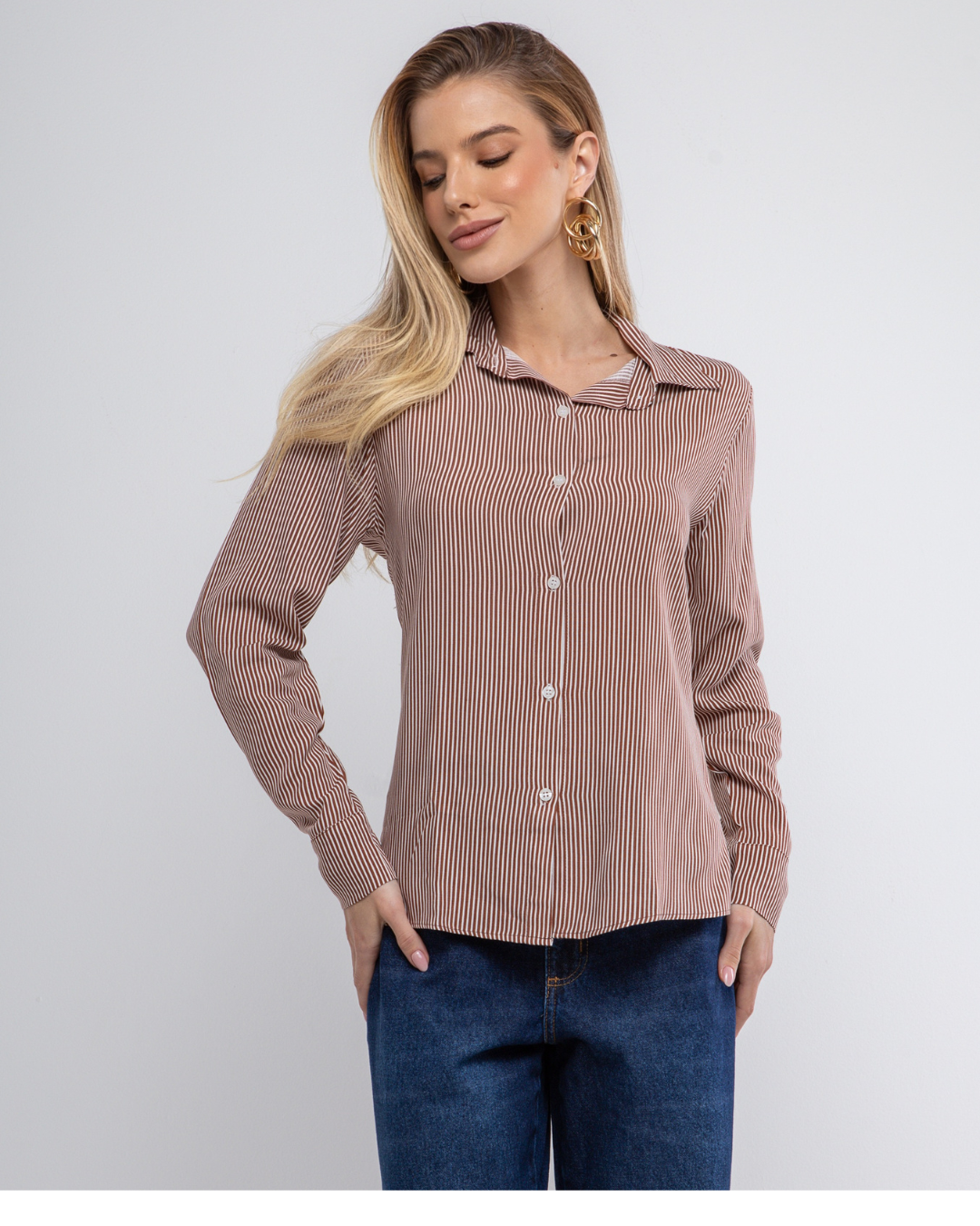 Camisa listras finas