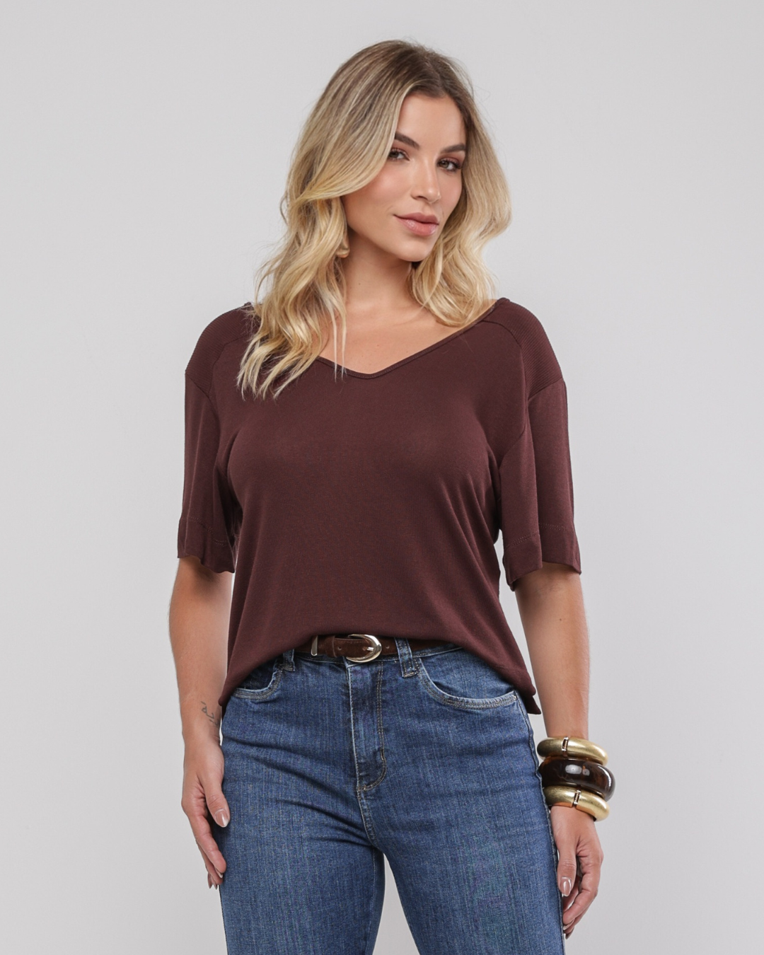 Blusa mix malha amarração