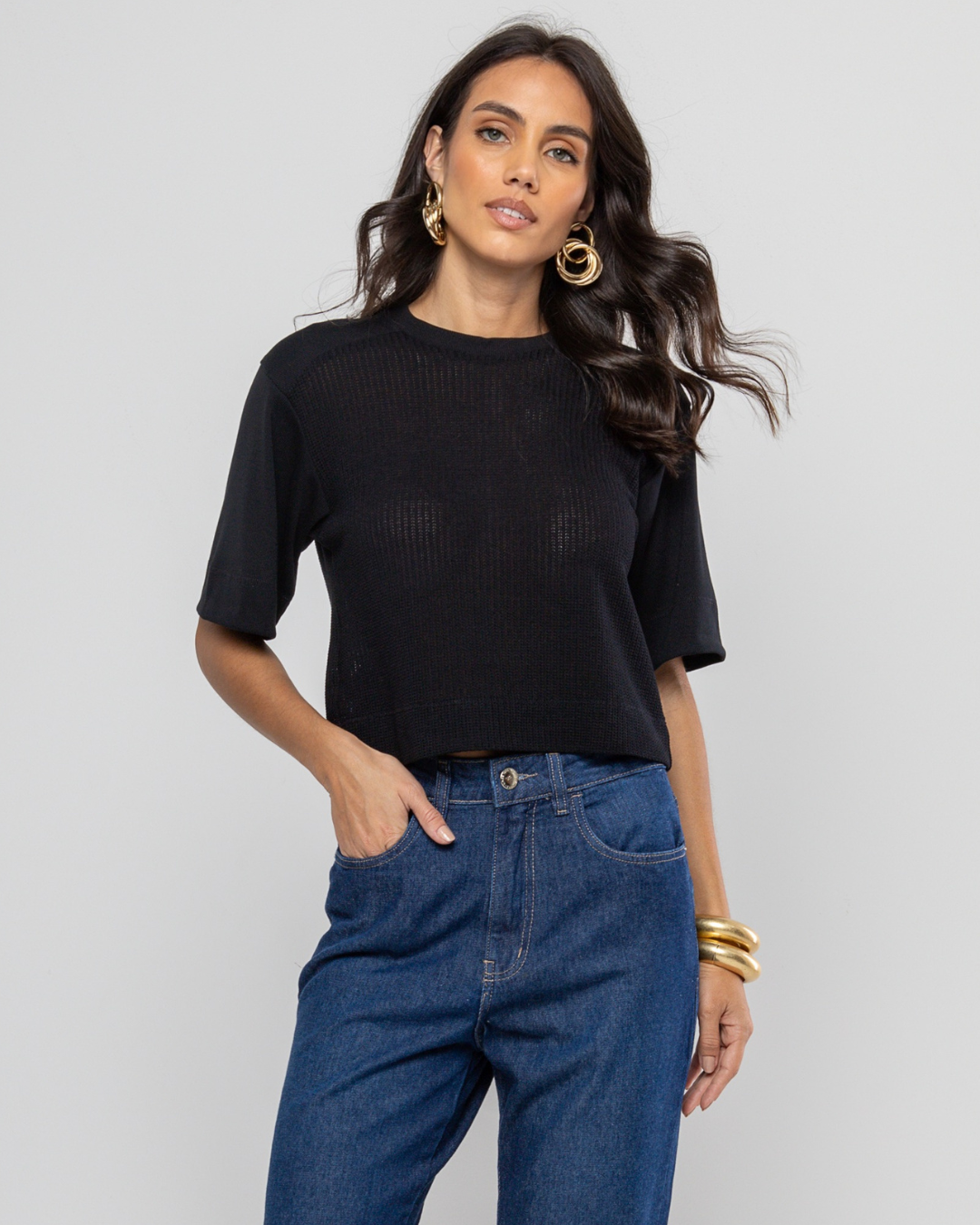 Blusa mix canelado