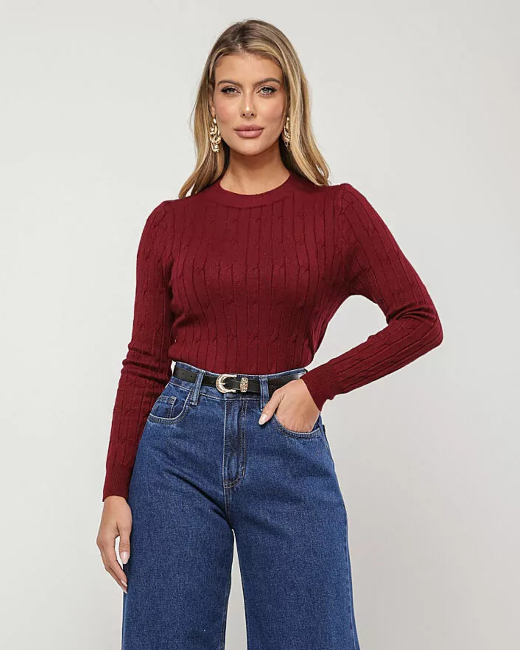 Blusa tricot trançado