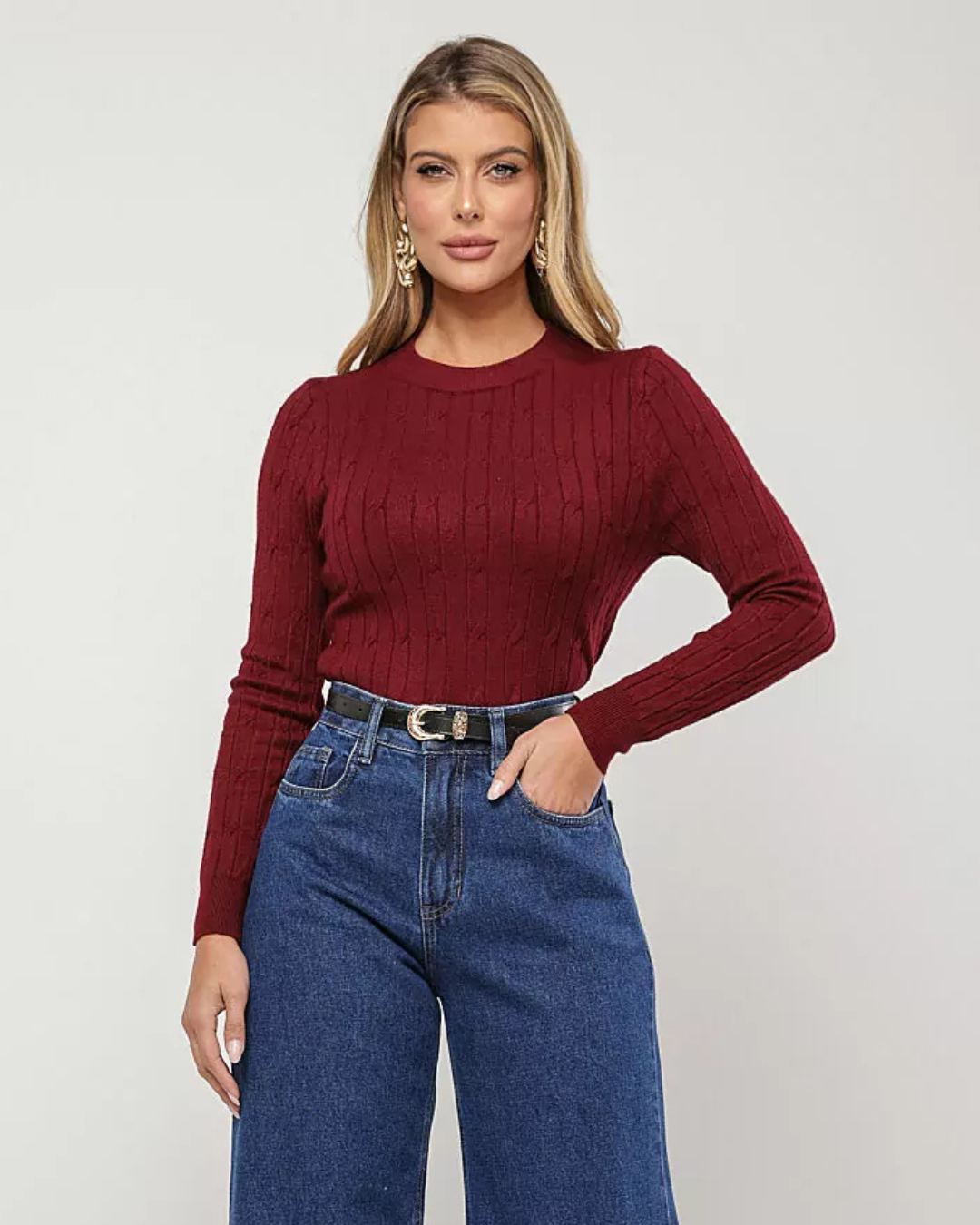 Blusa tricot trançado