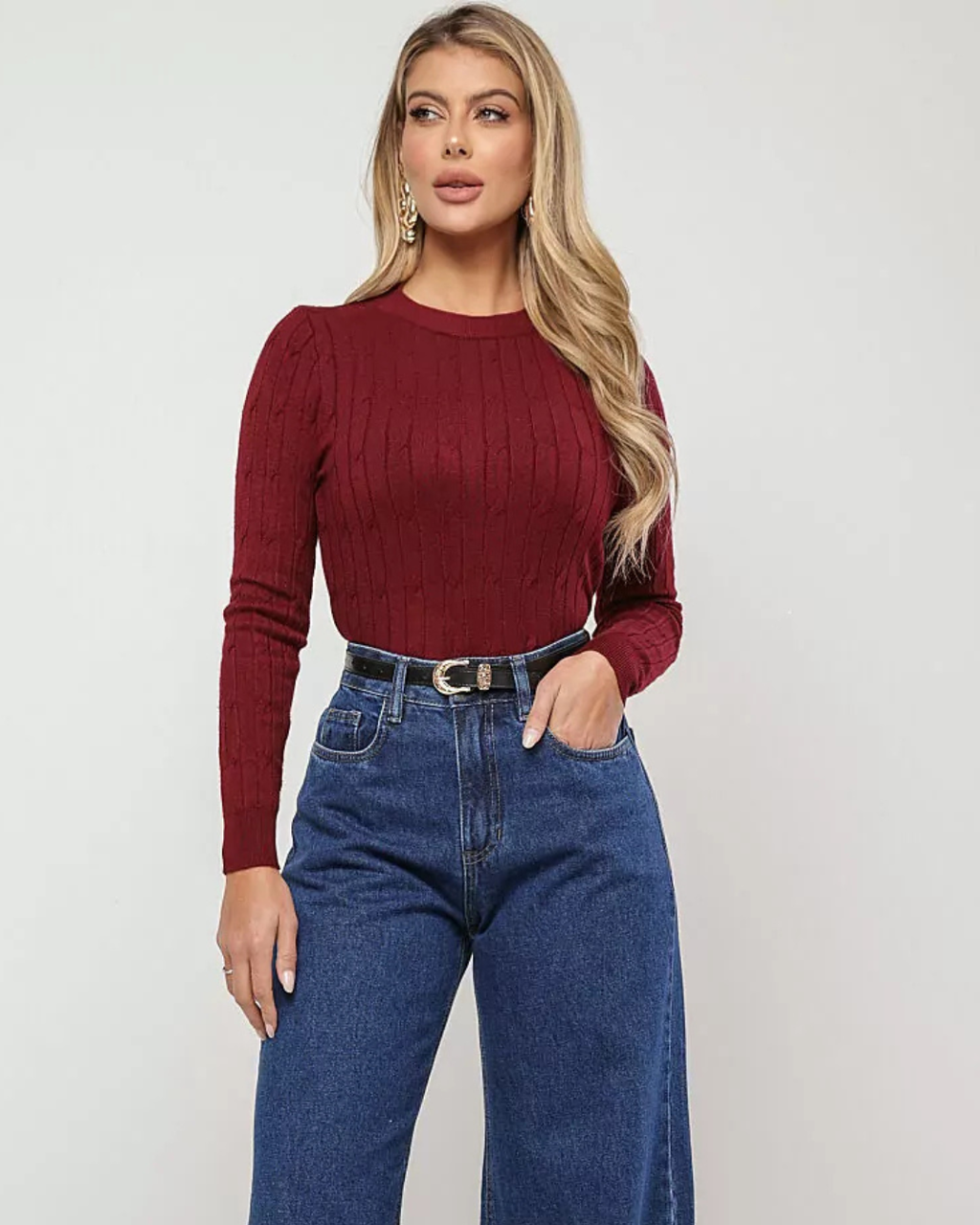 Blusa tricot trançado