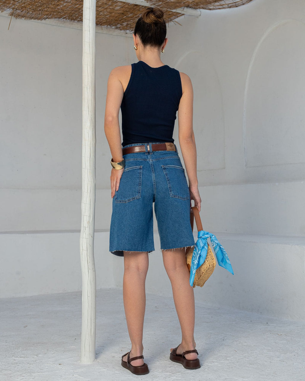 Bermuda Jeans Barra a Fio