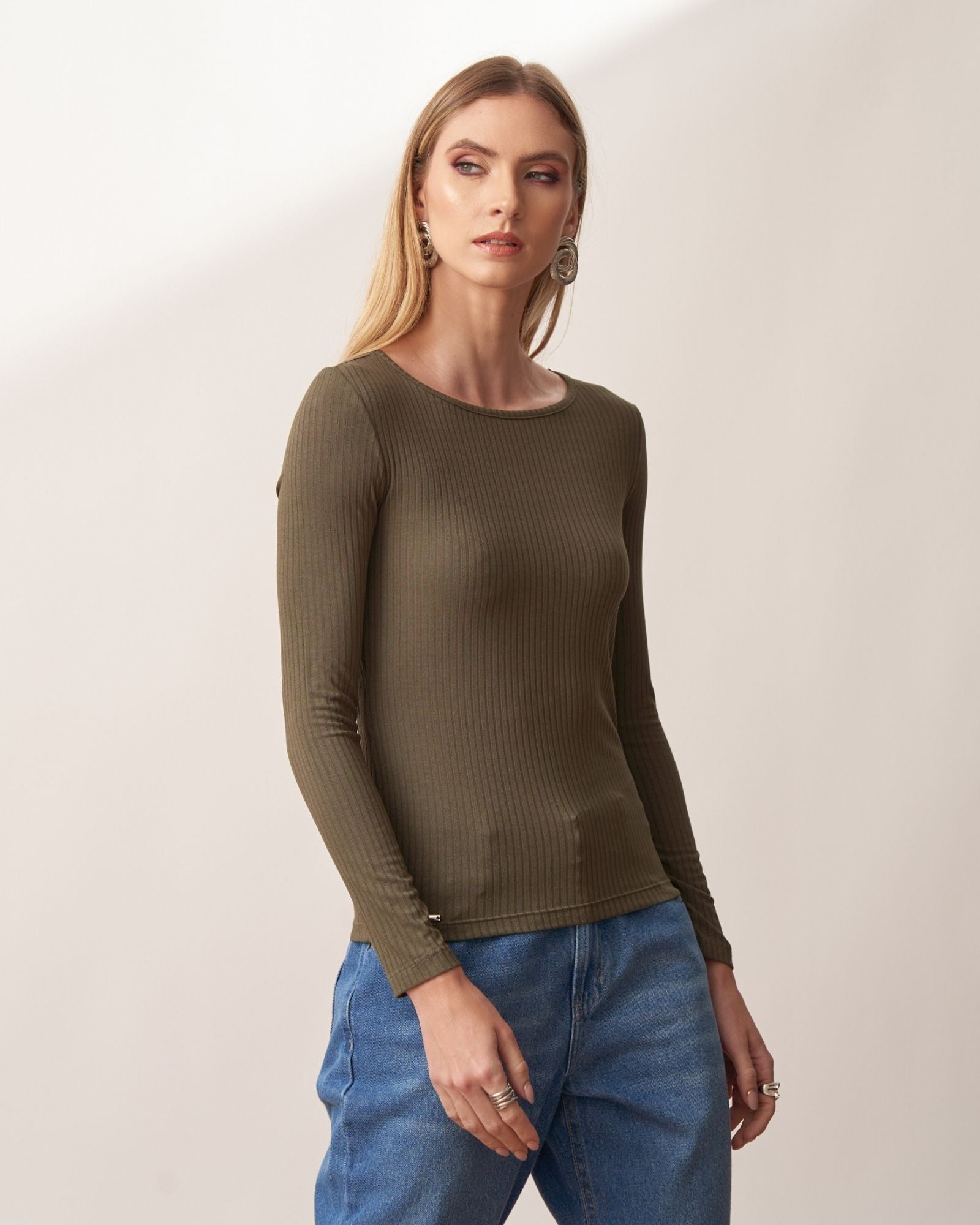 Blusa Malha Canelada 7/8