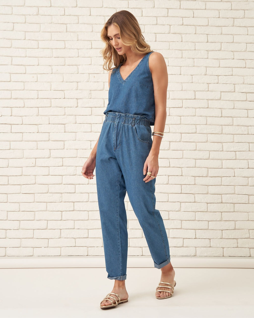 Regata Jeans com Decote V