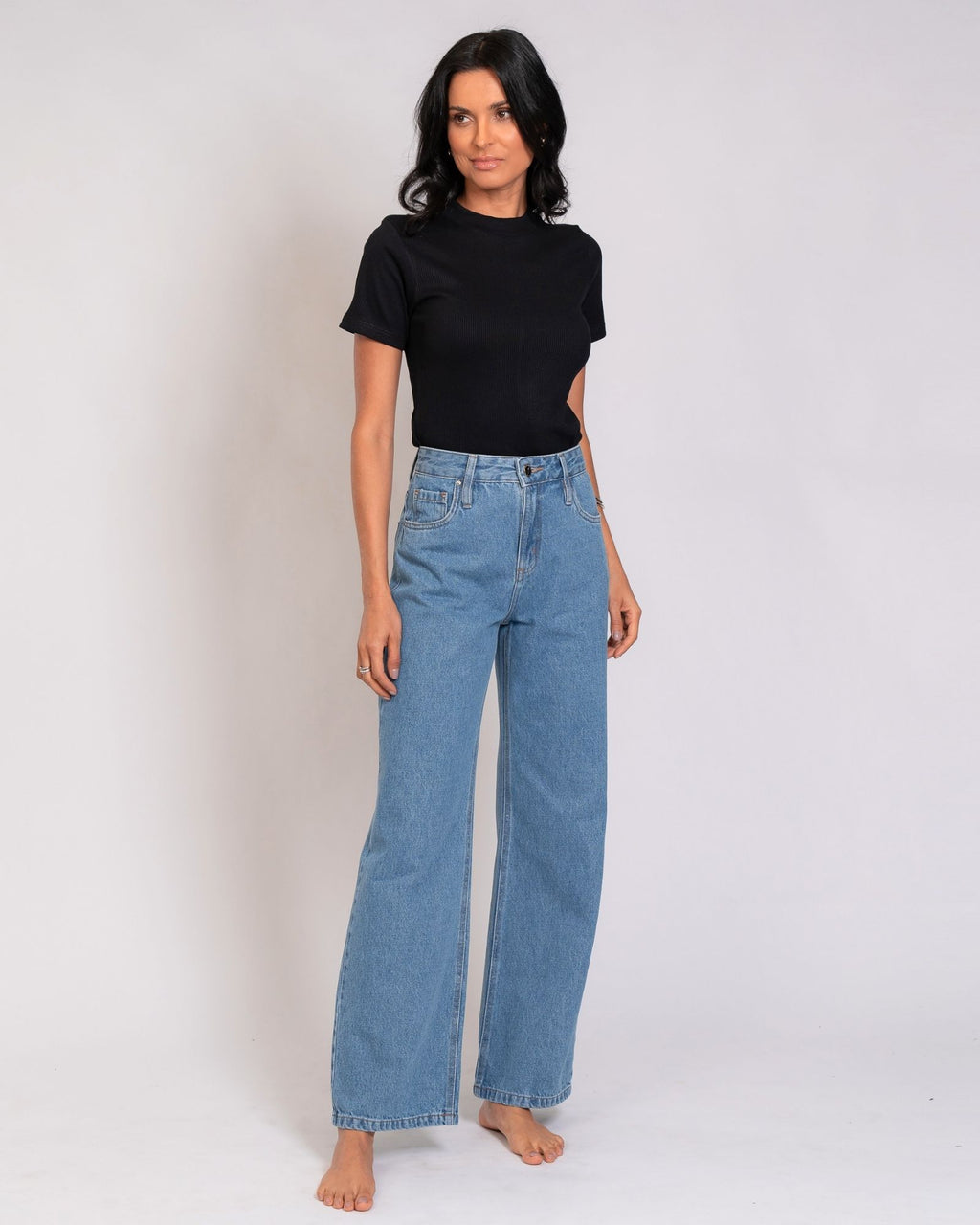 Calça Wide Leg Jeans Básica