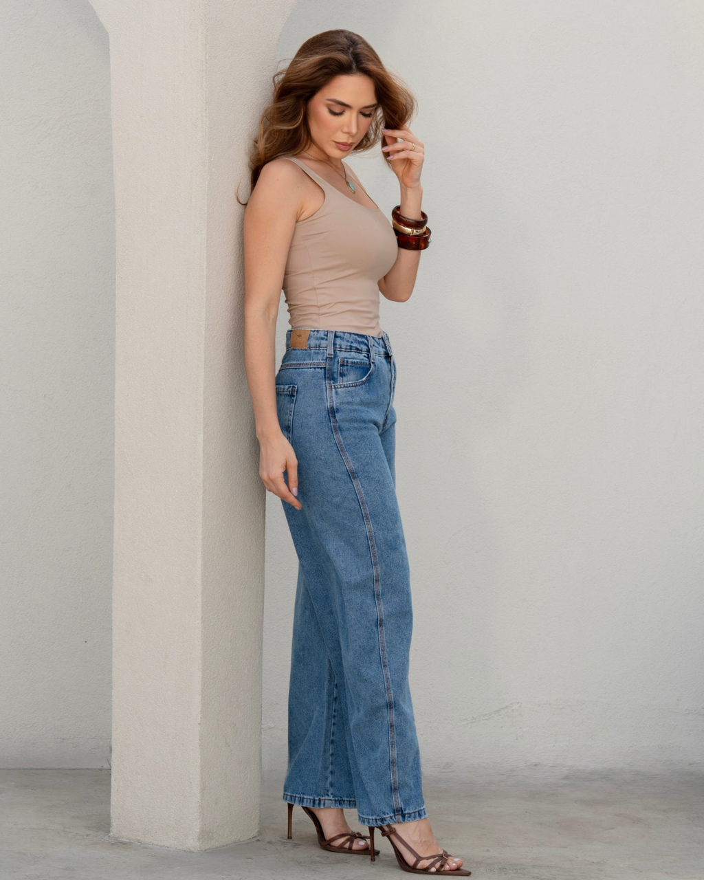 Calça barrel jeans