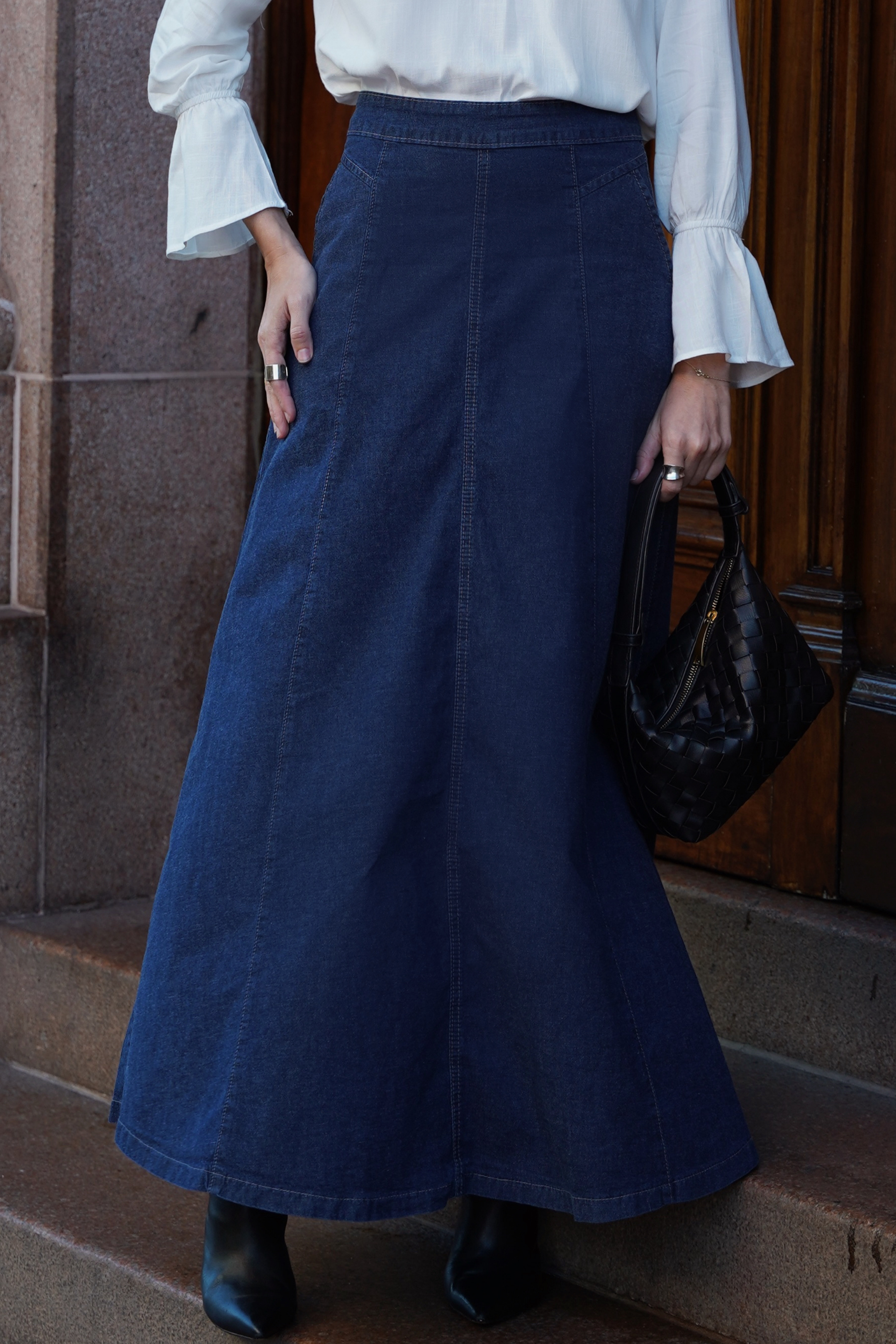 Saia Midi Jeans