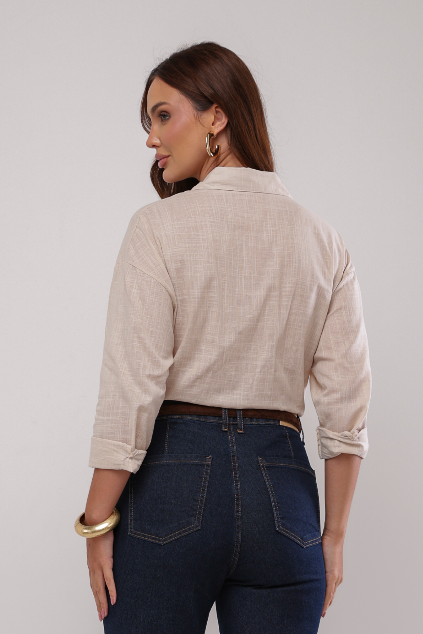 Camisa algodão com bolsos