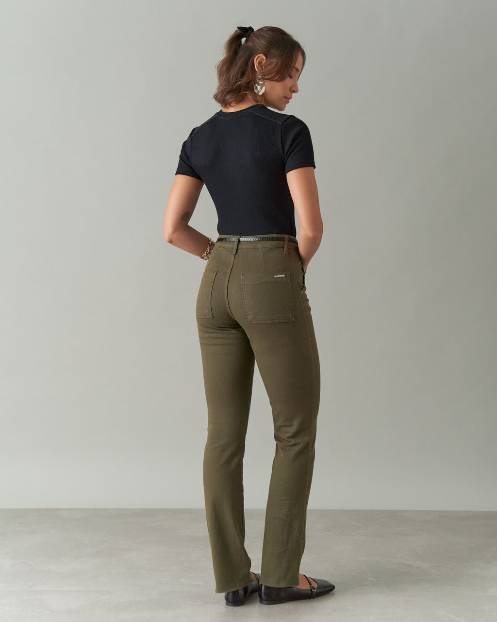 Calça Reta Color com Elastano