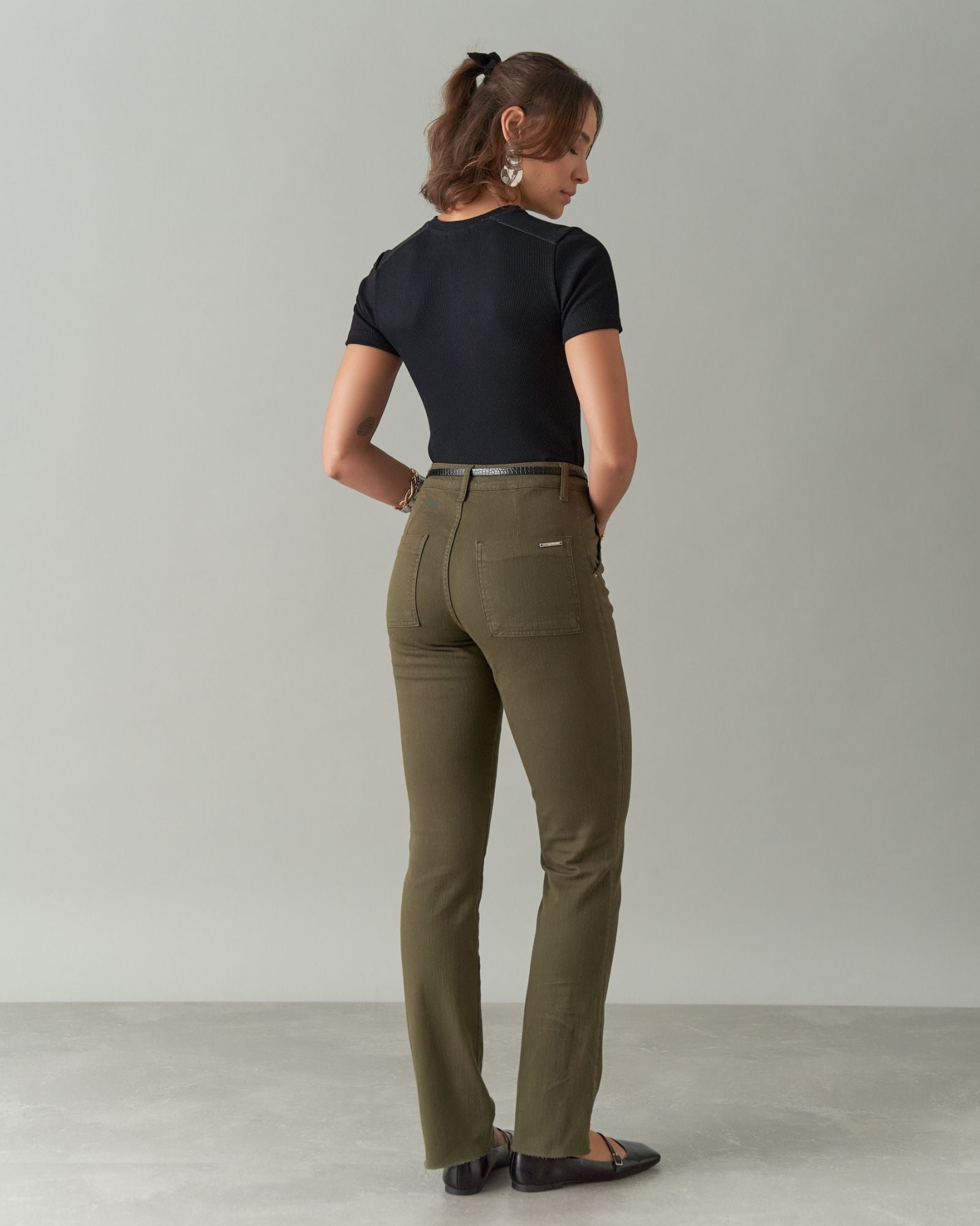 Calça Reta Color com Elastano
