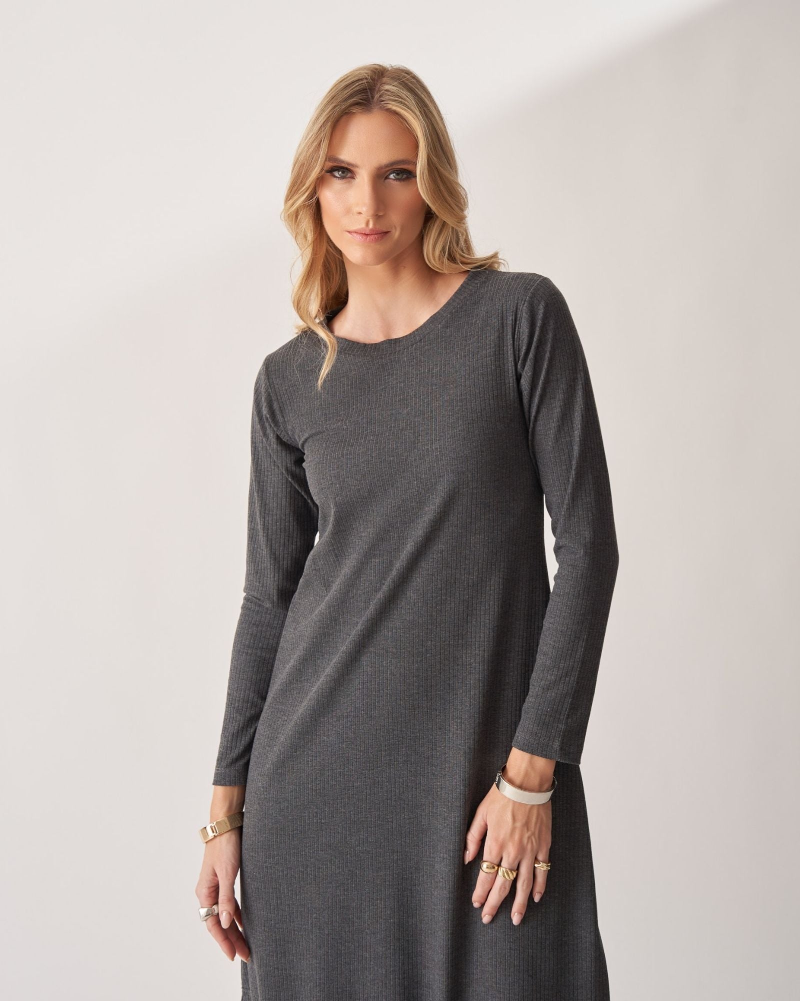 Vestido Longo Canelado