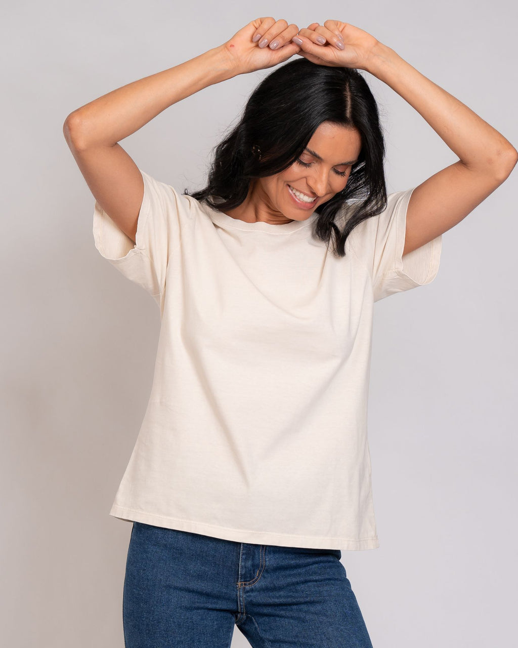 T-shirt Básica com Lavagem Estonada