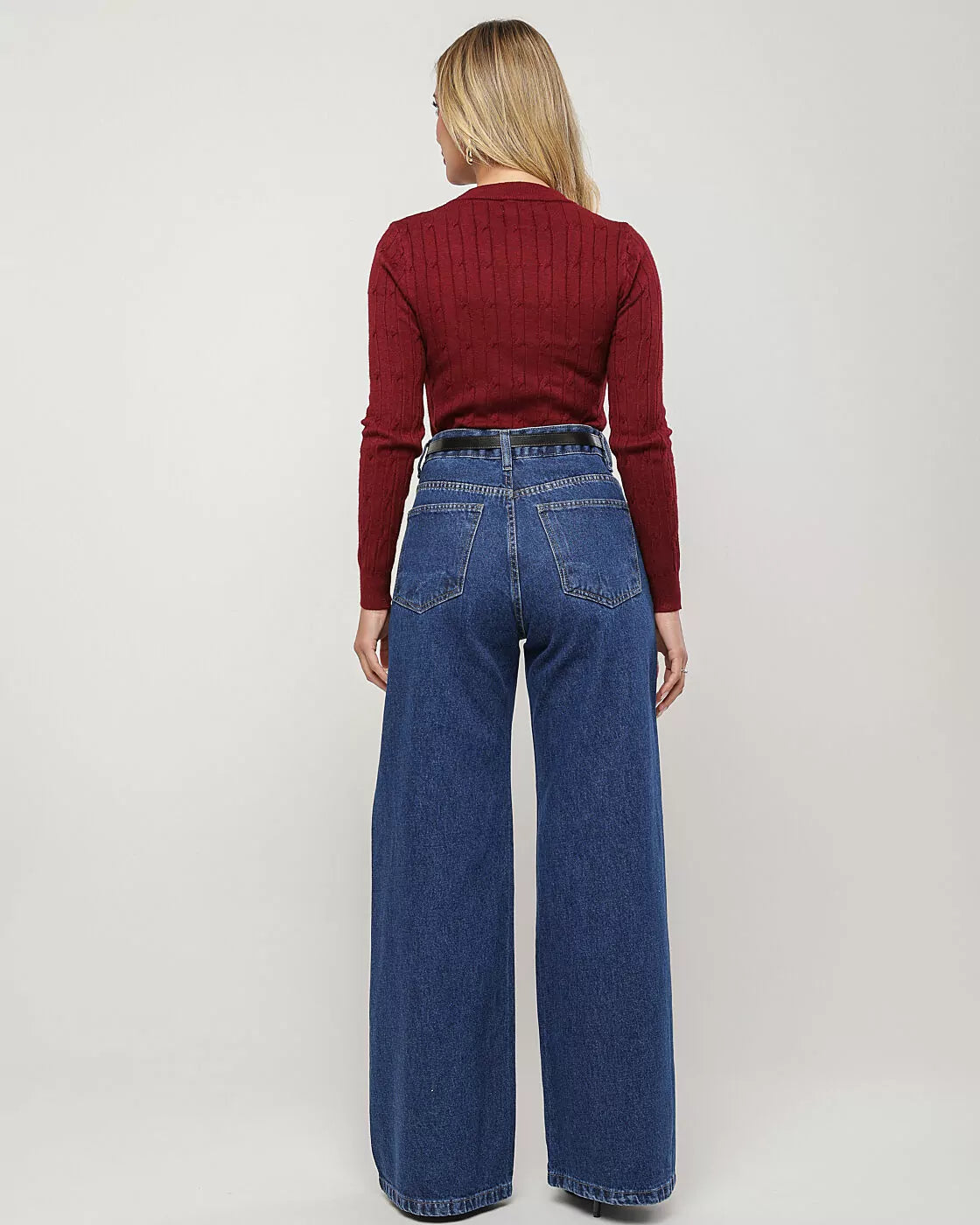 Calça wide leg over