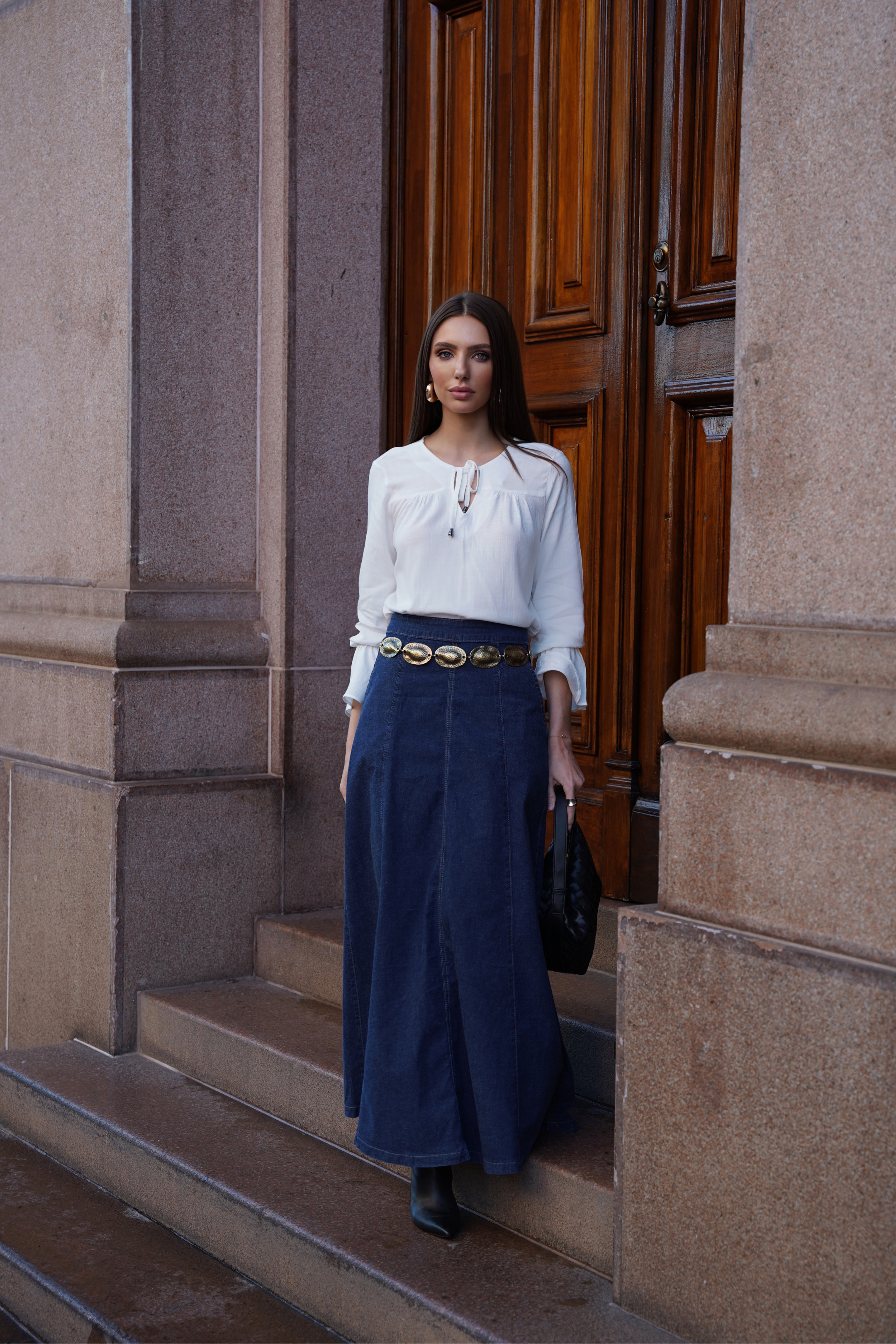 Saia Midi Jeans