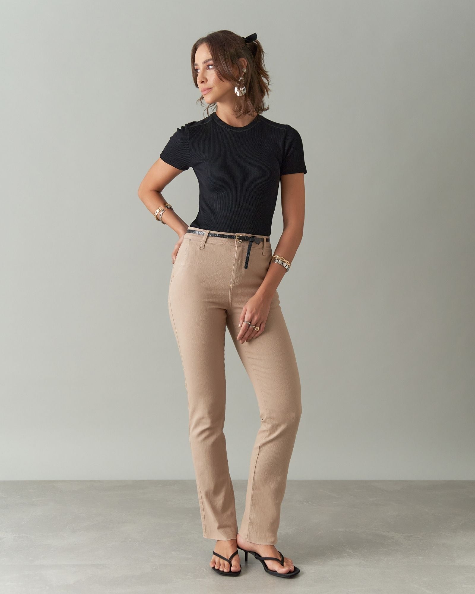 Calça Reta Color com Elastano
