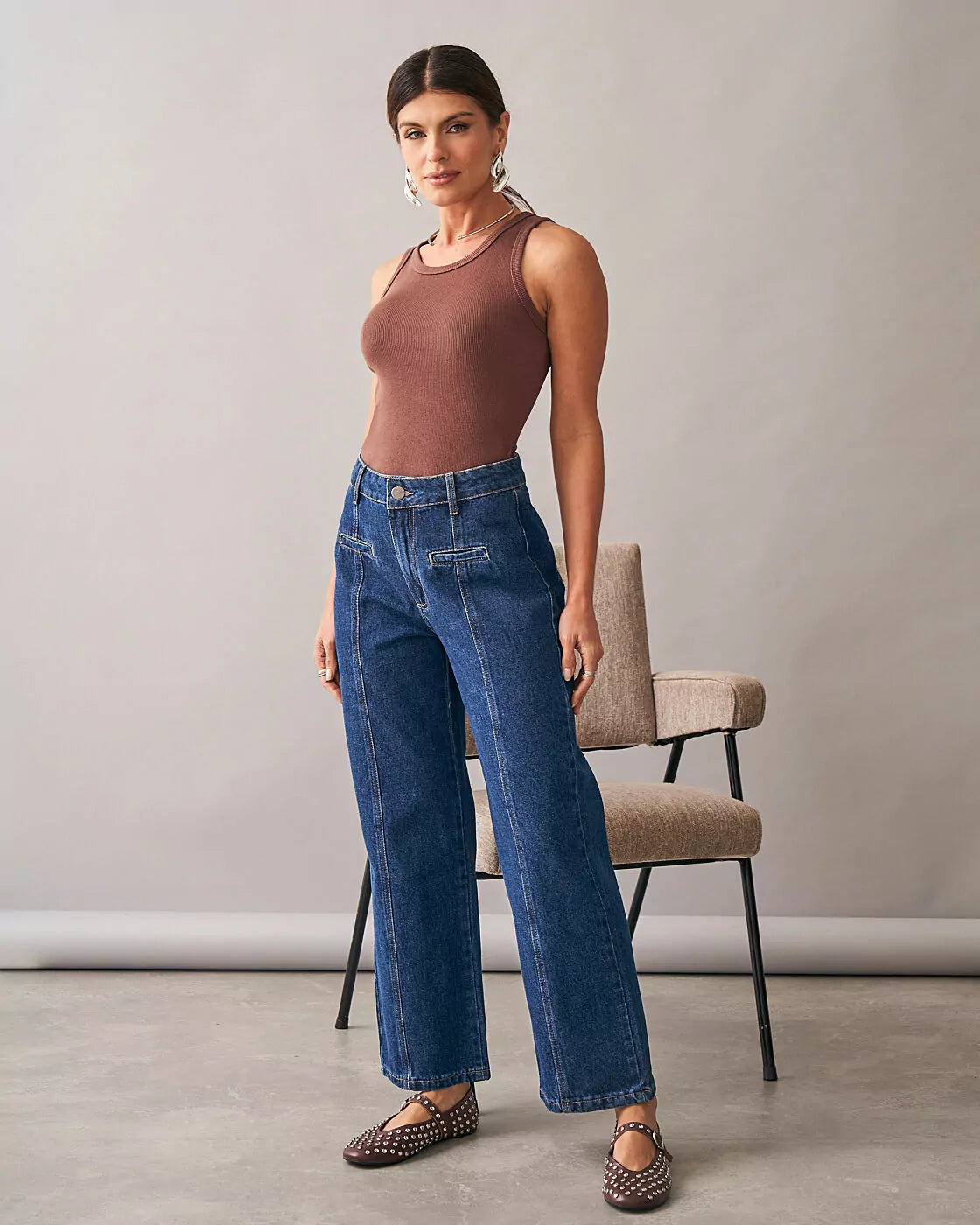 Wide Leg Com Recortes