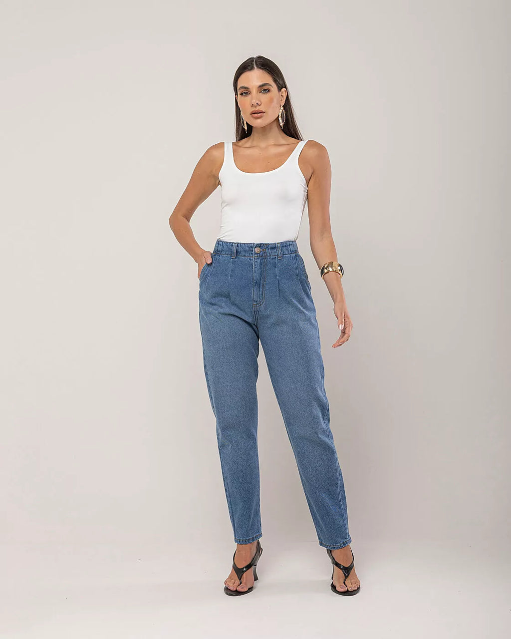 Calça jeans clochard