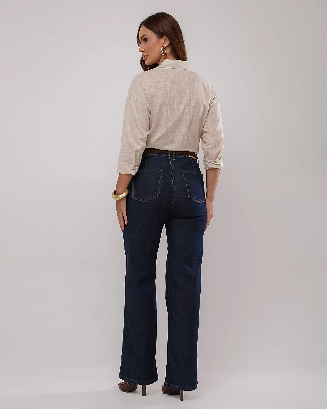 Calça wide dark lycra