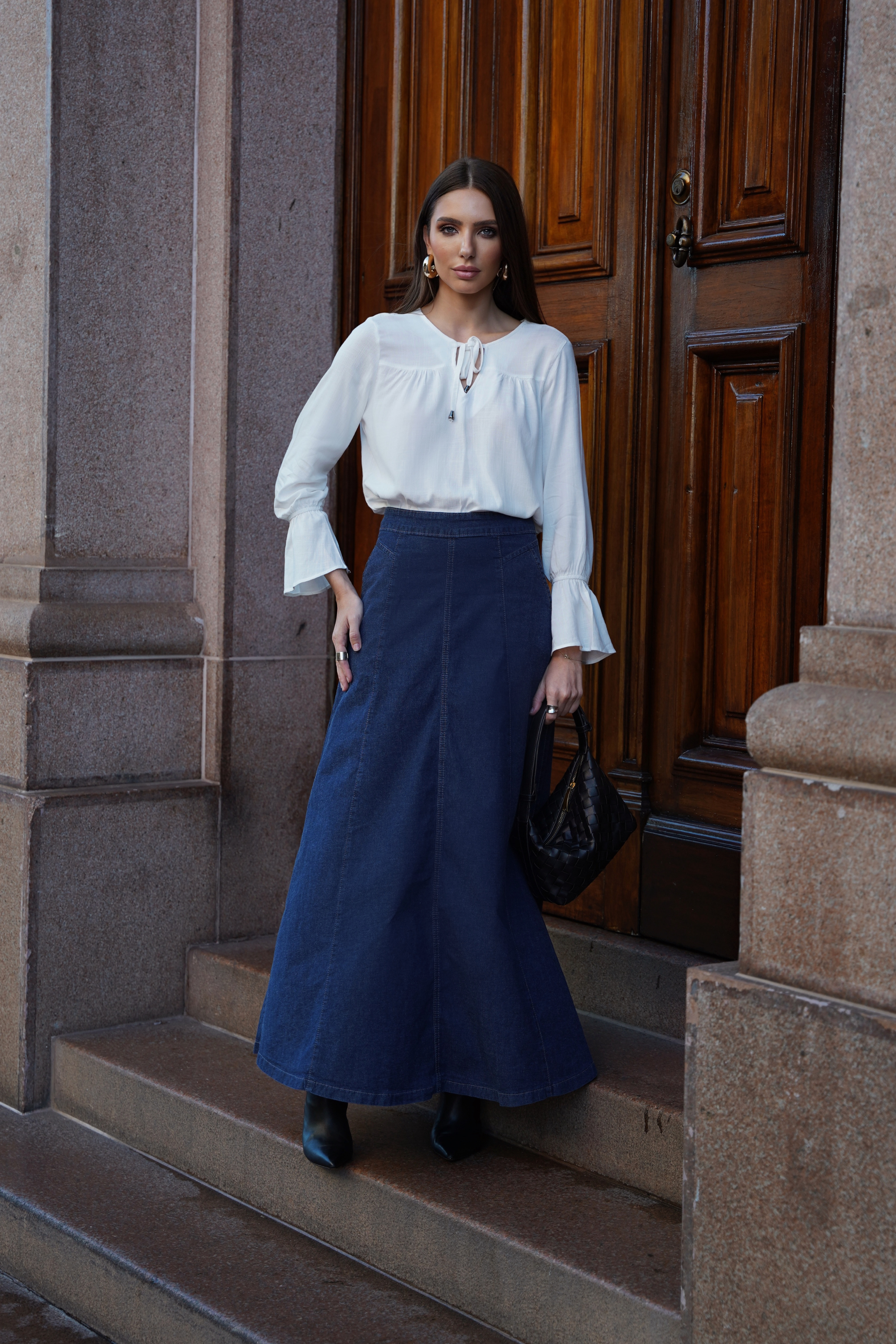 Saia Midi Jeans
