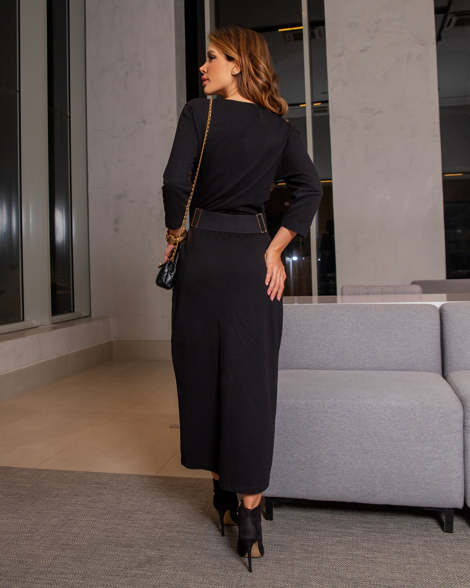 Conjunto Saia Midi e Blusa em Moletinho Lavado