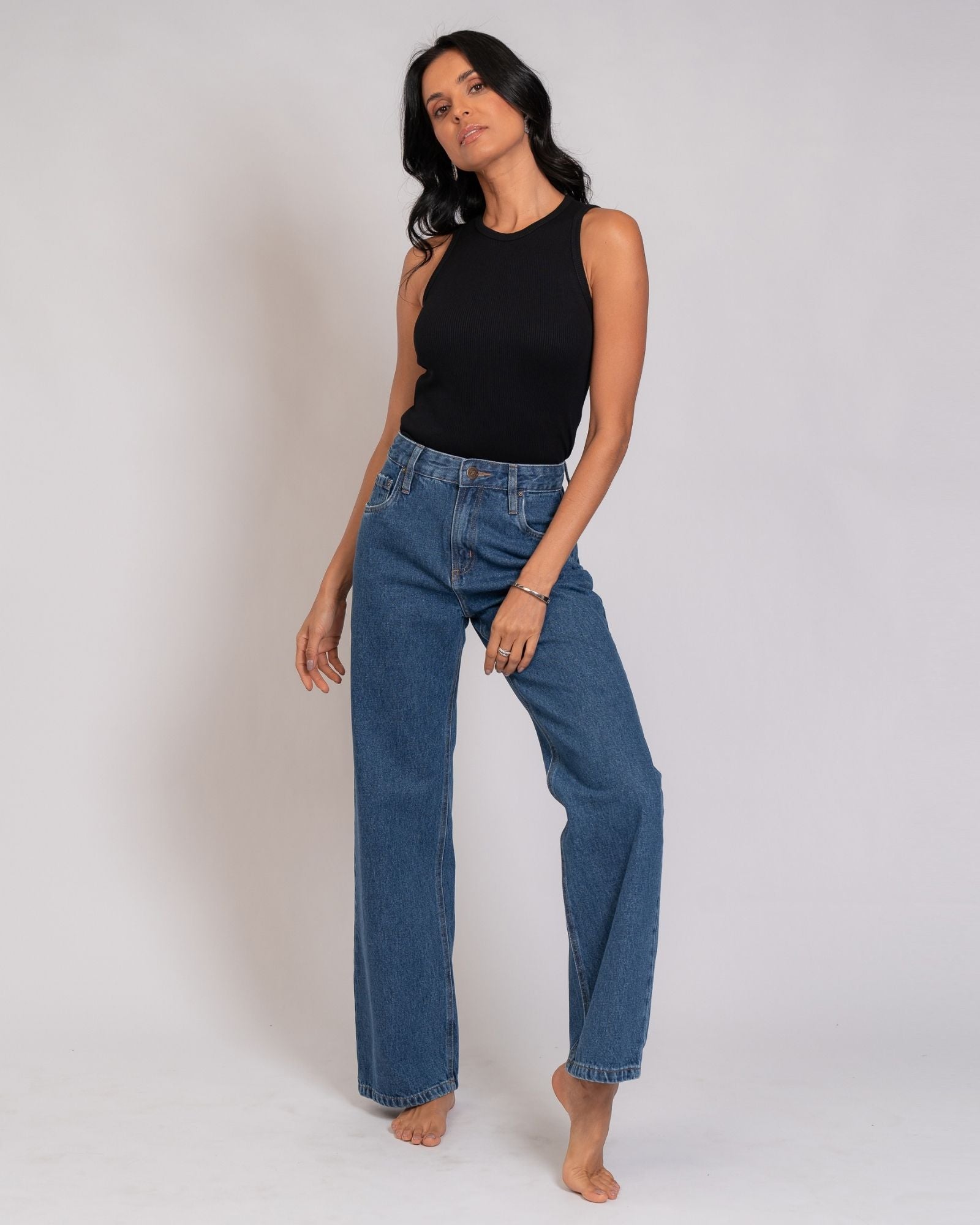 Calça Wide Leg Jeans Básica