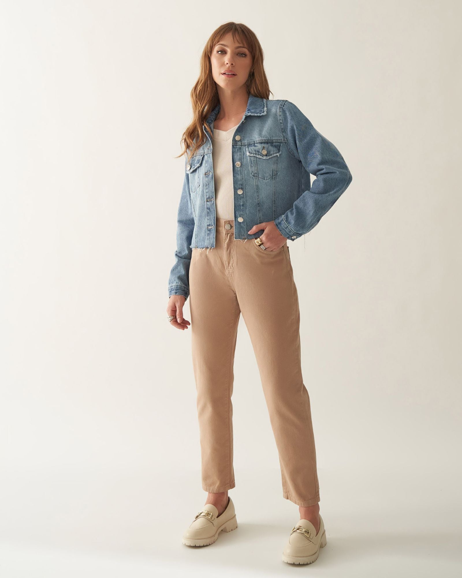 Jaqueta Jeans Cropped
