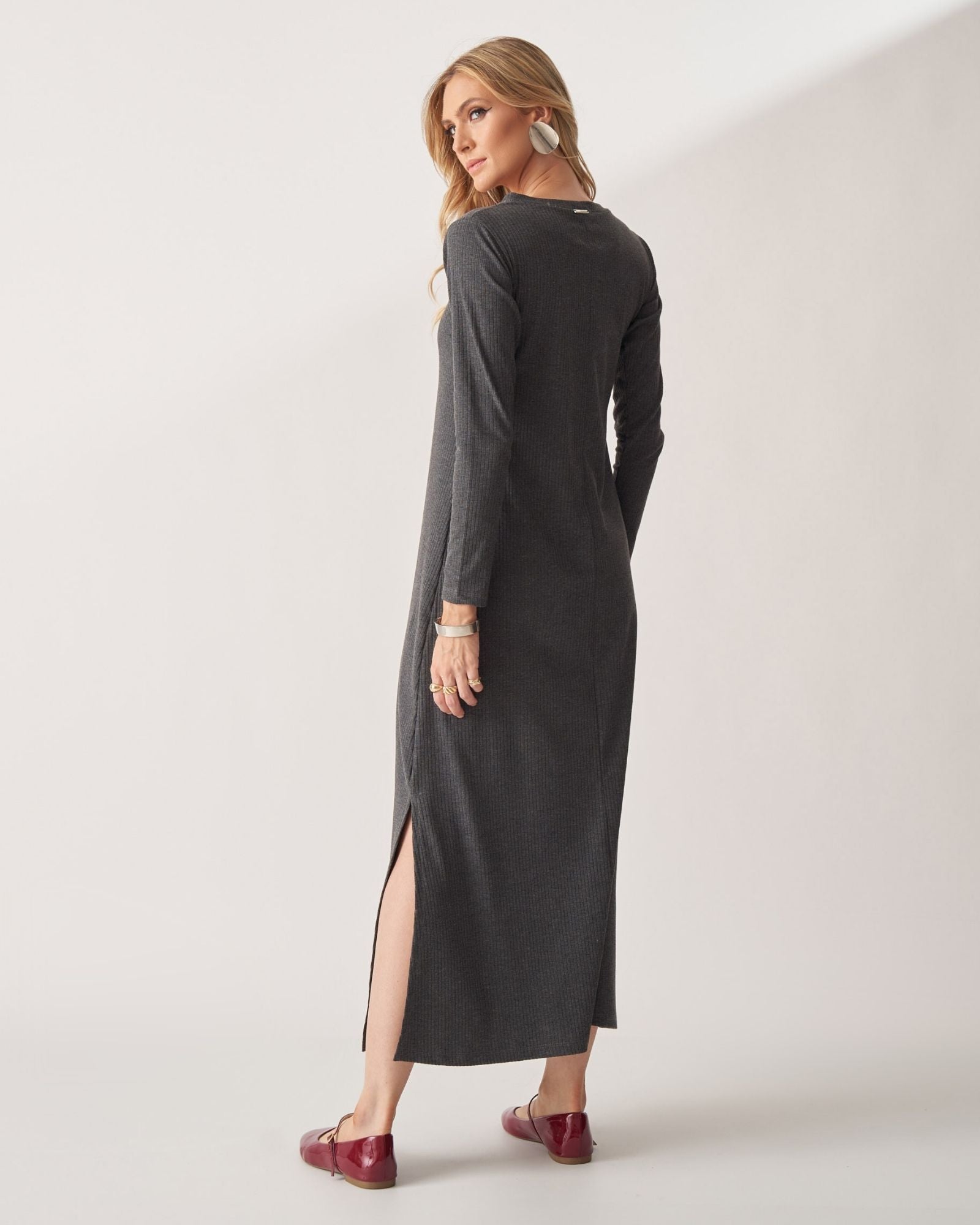Vestido Longo Canelado