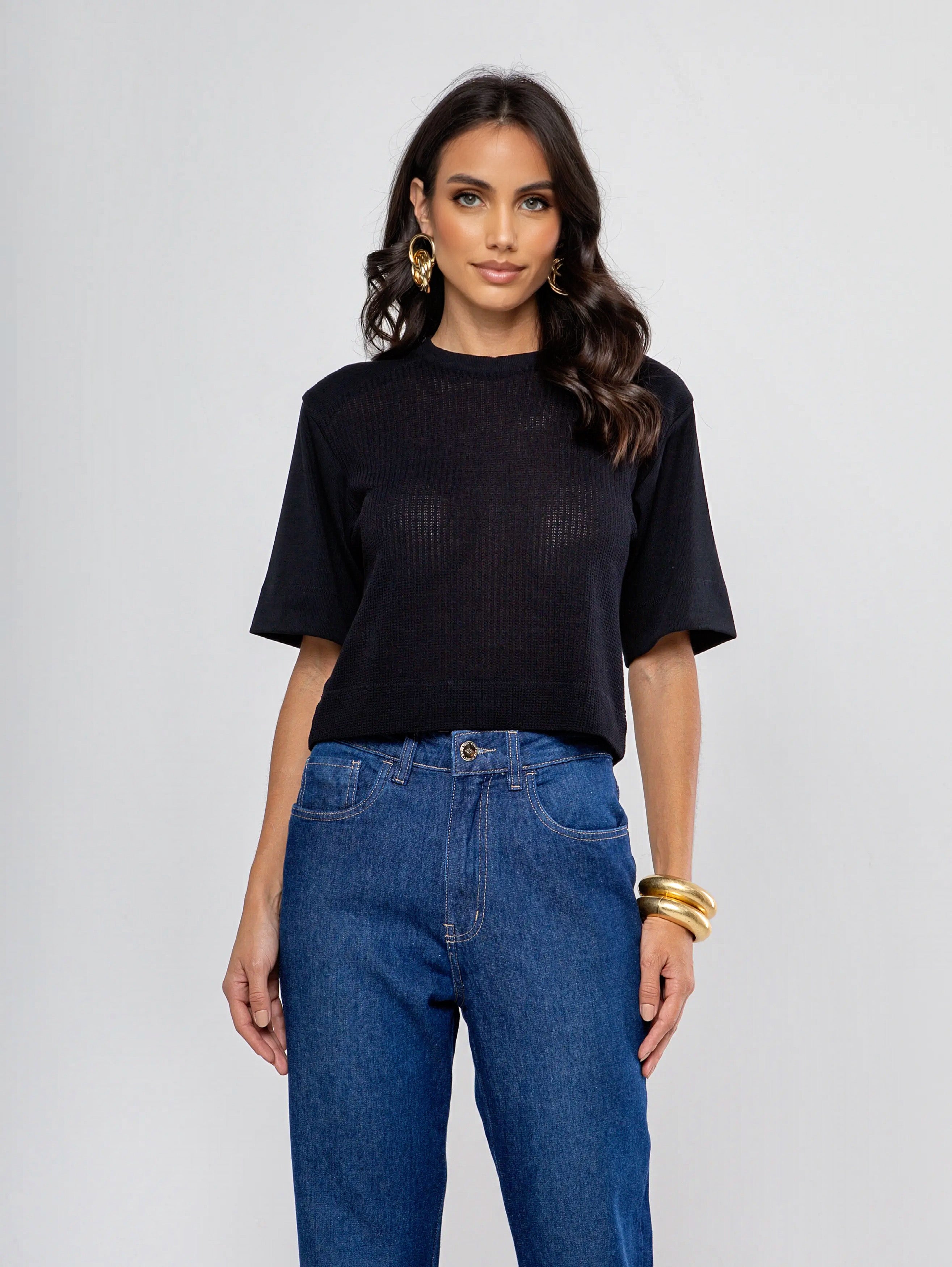 Blusa mix canelado