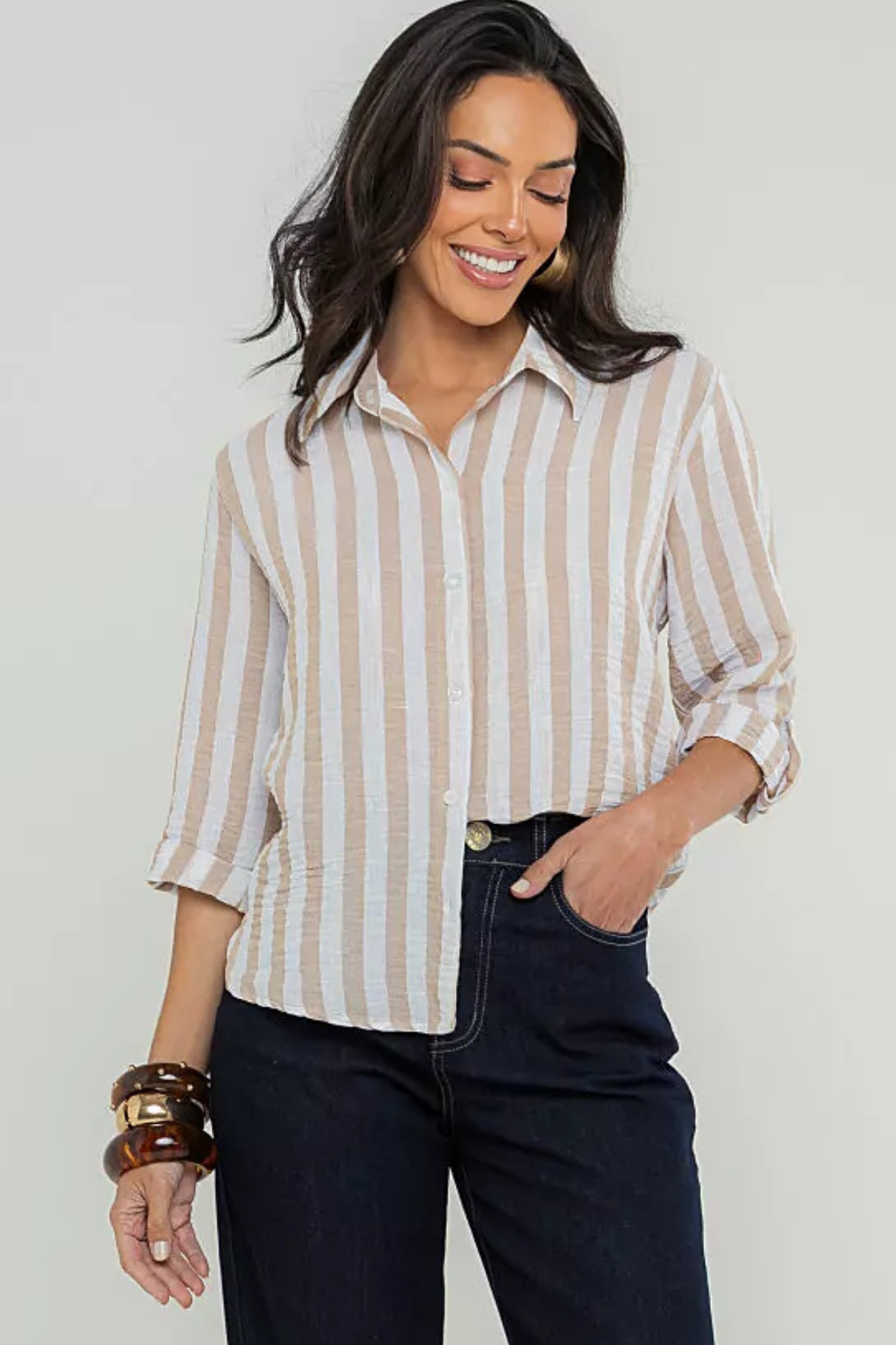 Camisa listras média