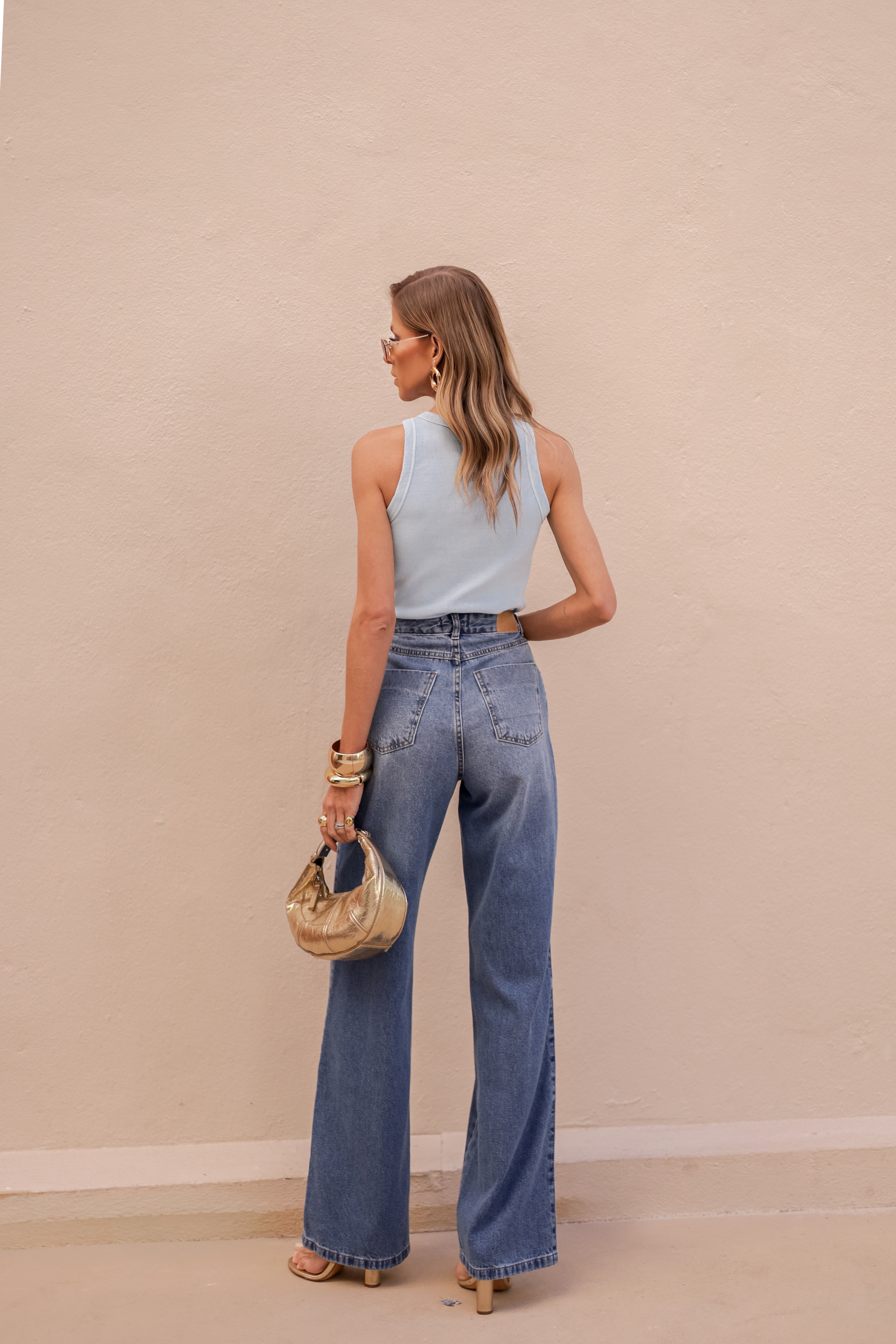 Calça wide leg basic