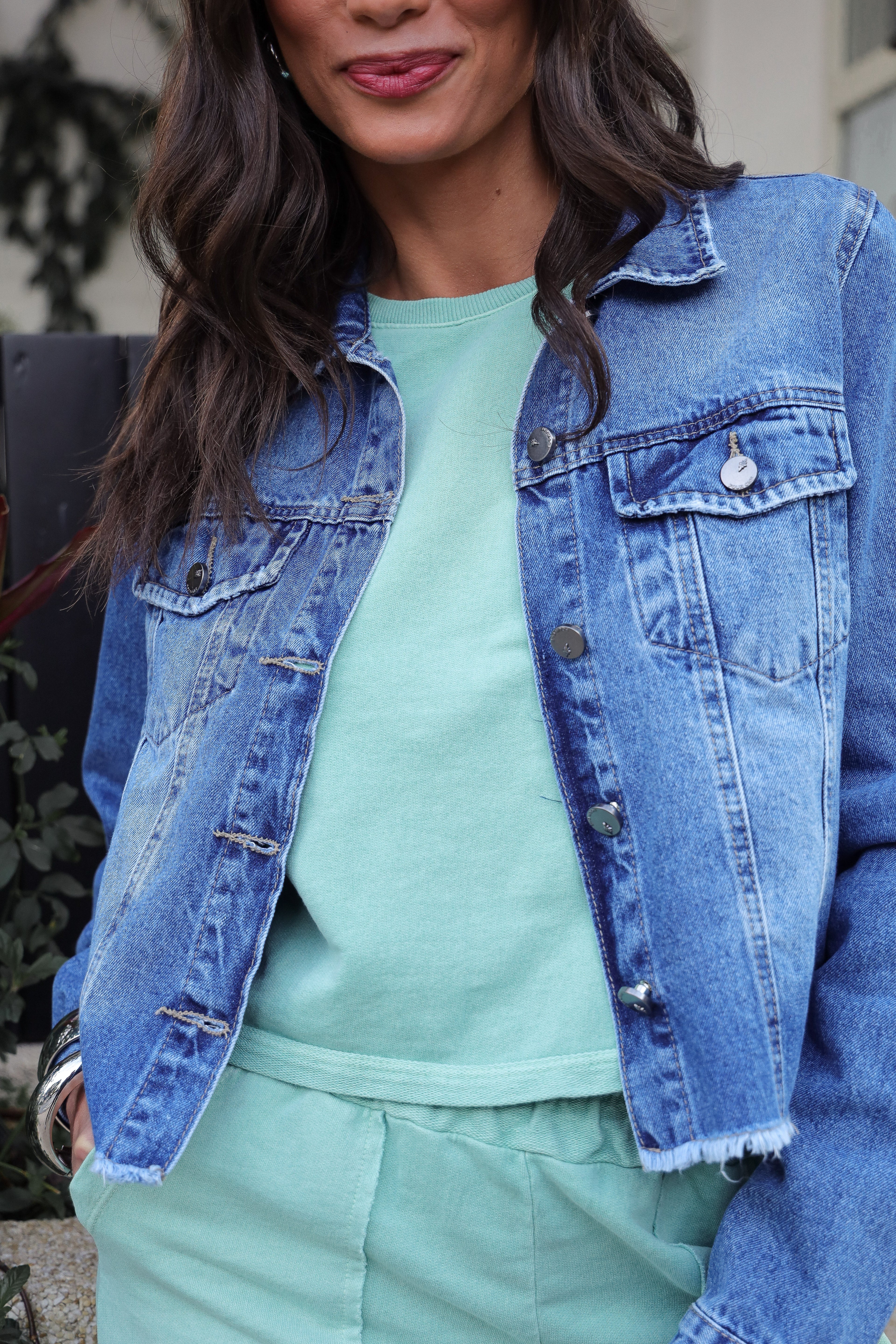 Jaqueta jeans cropped