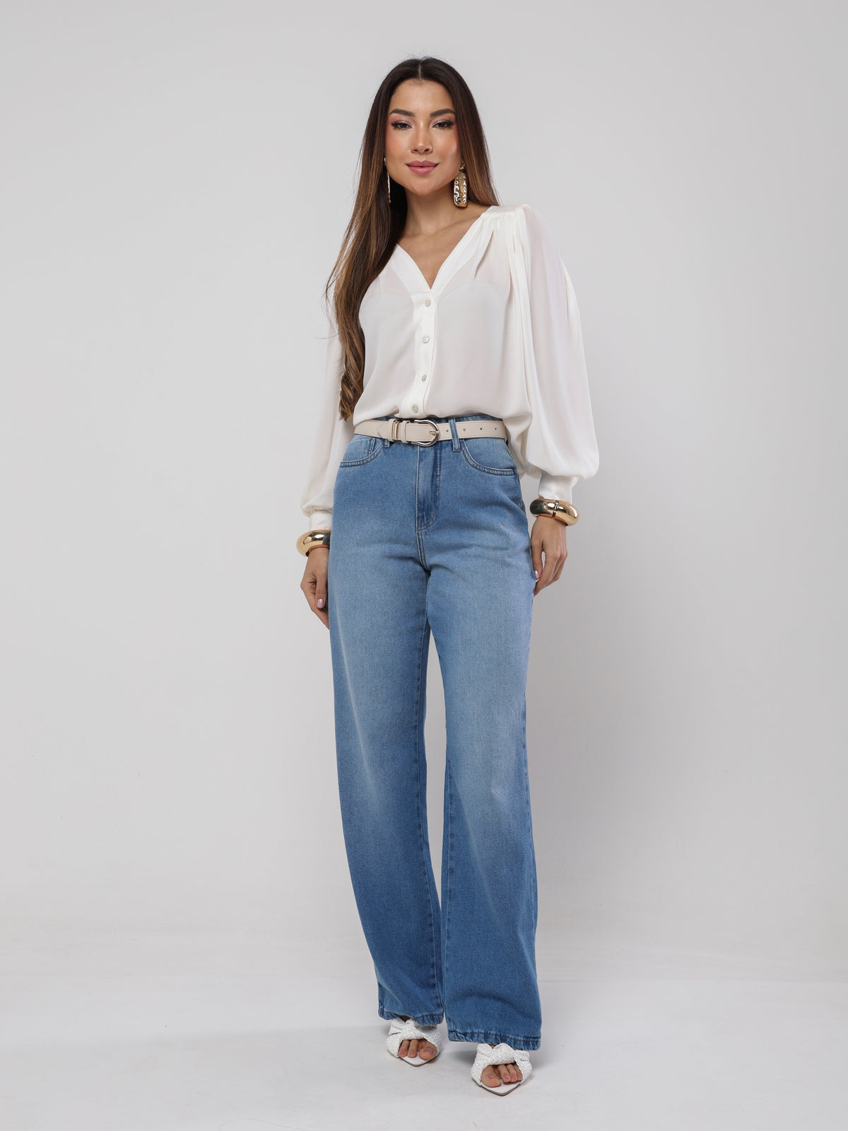 Wide leg jeans